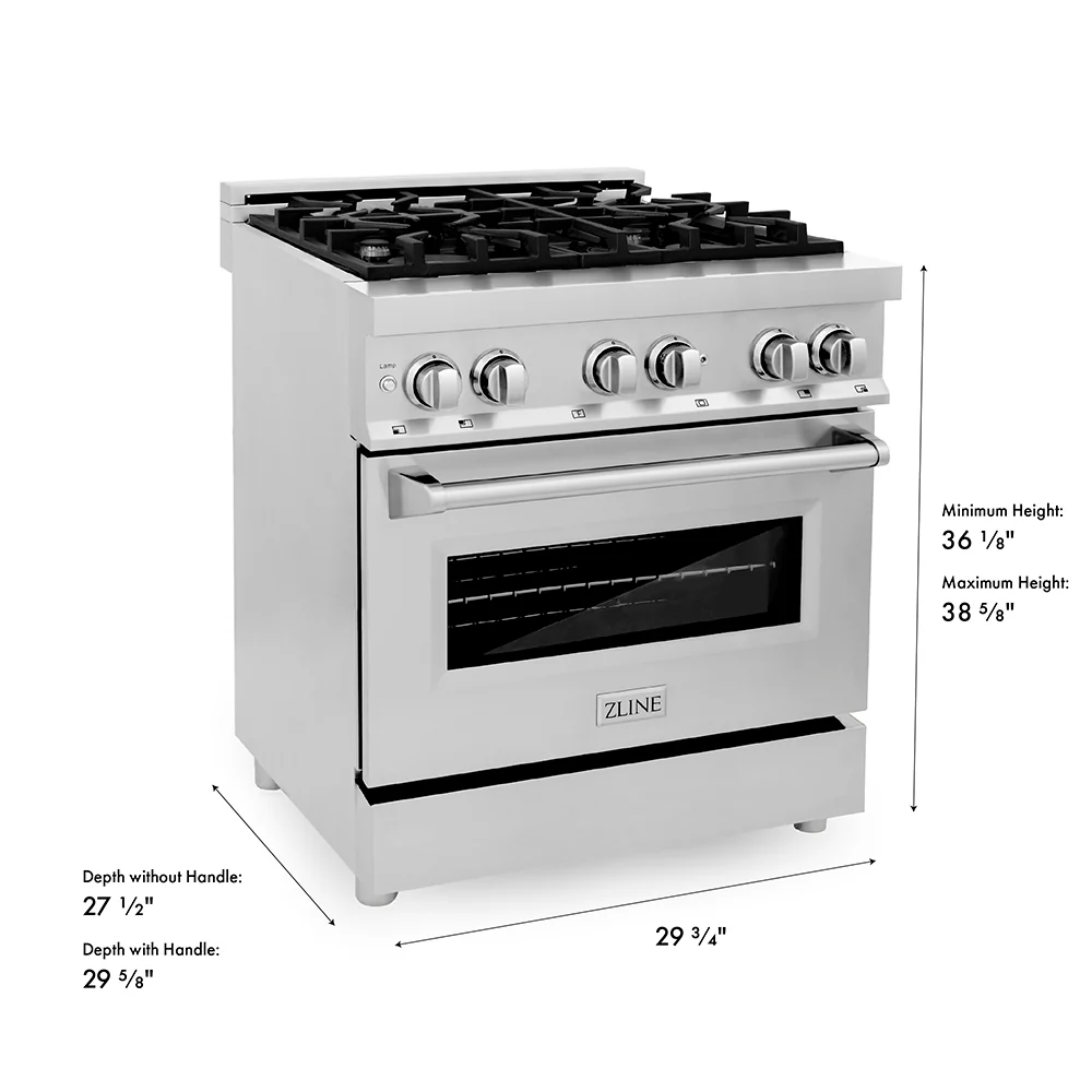 ZLINE 30 in. 4.0 cu. ft. Legacy Dual Fuel Range with 4 Burner Gas Cooktop and Electric Convection Oven in Stainless Steel (RA30) - Image 20