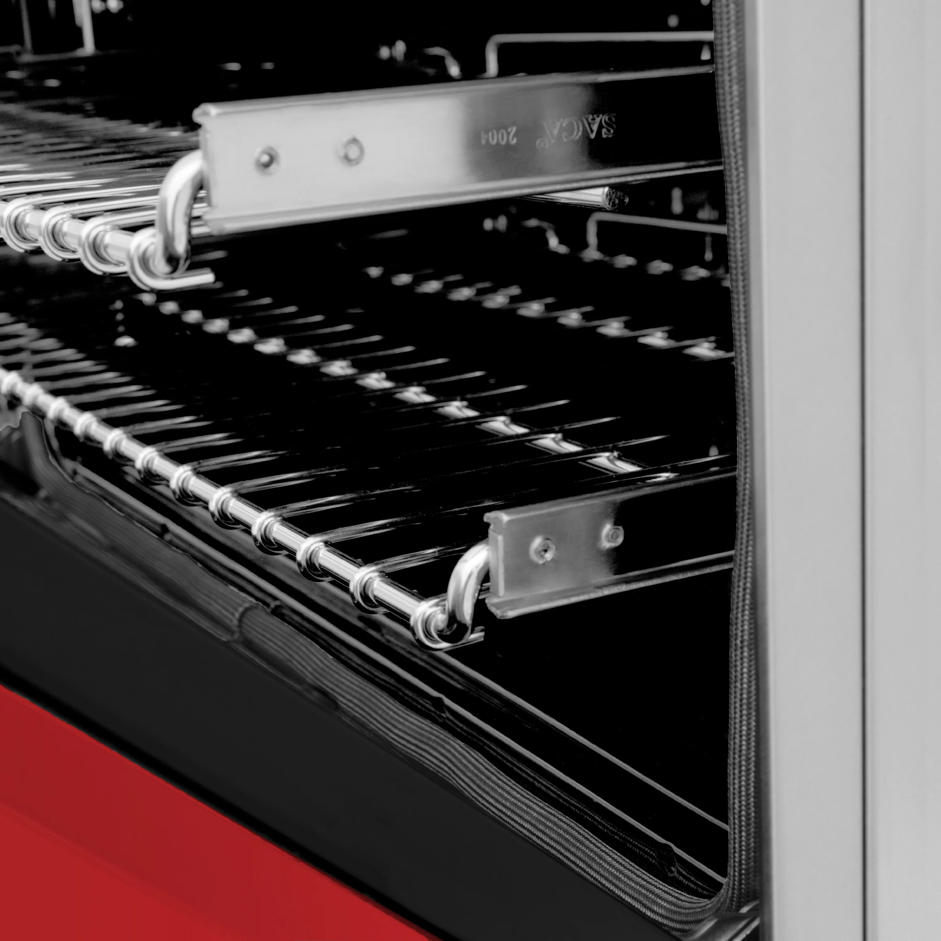 ZLINE 30 in. 4.0 cu. ft. Legacy Dual Fuel Range with 4 Burner Gas Cooktop and Electric Convection Oven in Stainless Steel and Red Matte Door (RA-RM-30) - Image 9