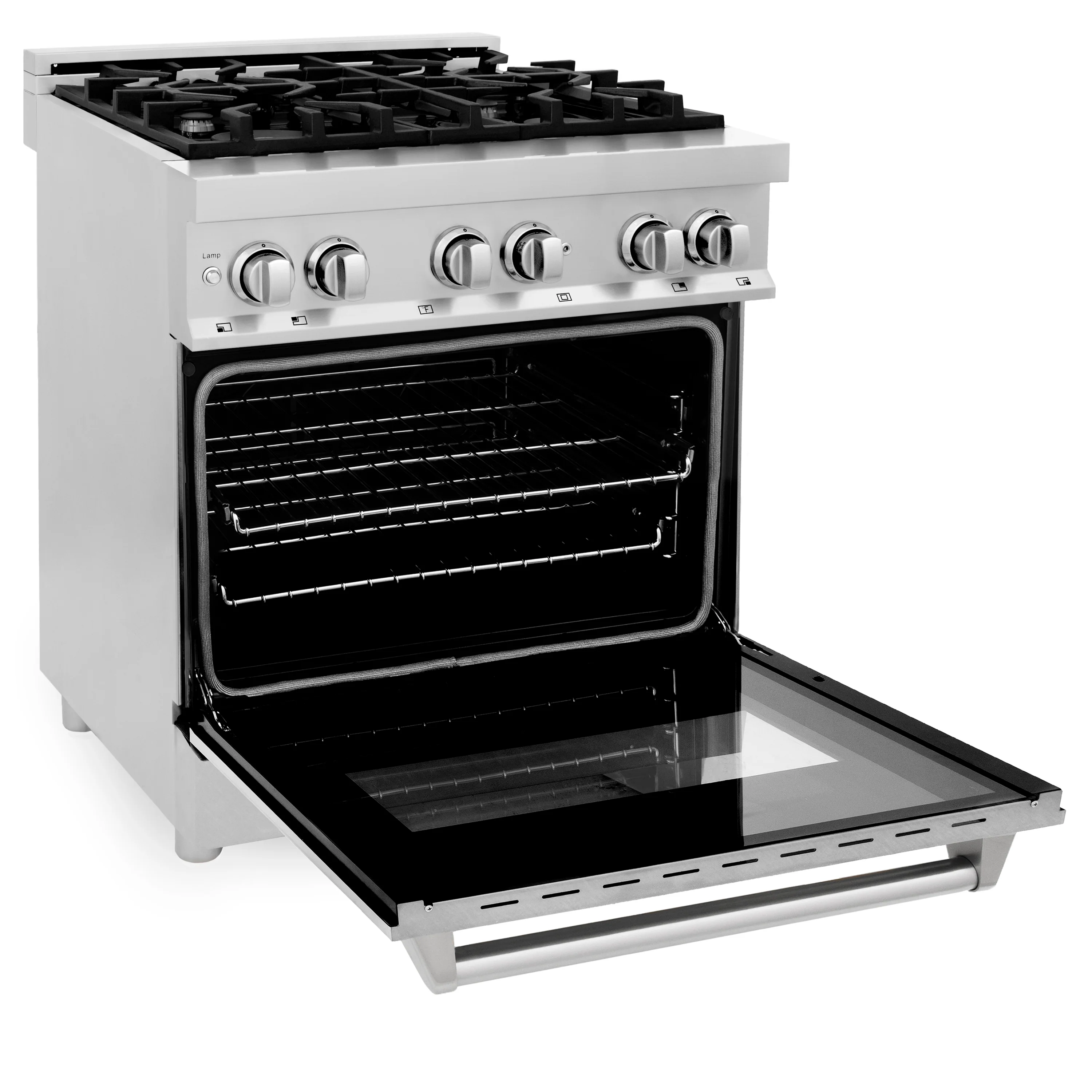 ZLINE 30 in. 4.0 cu. ft. Legacy Dual Fuel Range with 4 Burner Gas Cooktop and Electric Convection Oven in Stainless Steel with Satin Stainless Steel Door (RA-SN-30) - Image 4