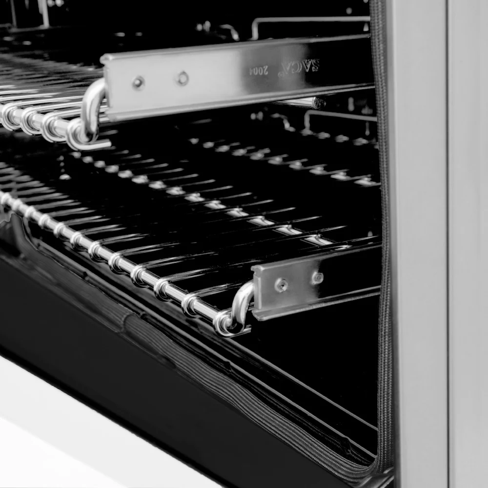 ZLINE 30 in. 4.0 cu. ft. Legacy Dual Fuel Range with 4 Burner Gas Cooktop and Electric Convection Oven in Stainless Steel and White Matte Door (RA-WM-30) - Image 8