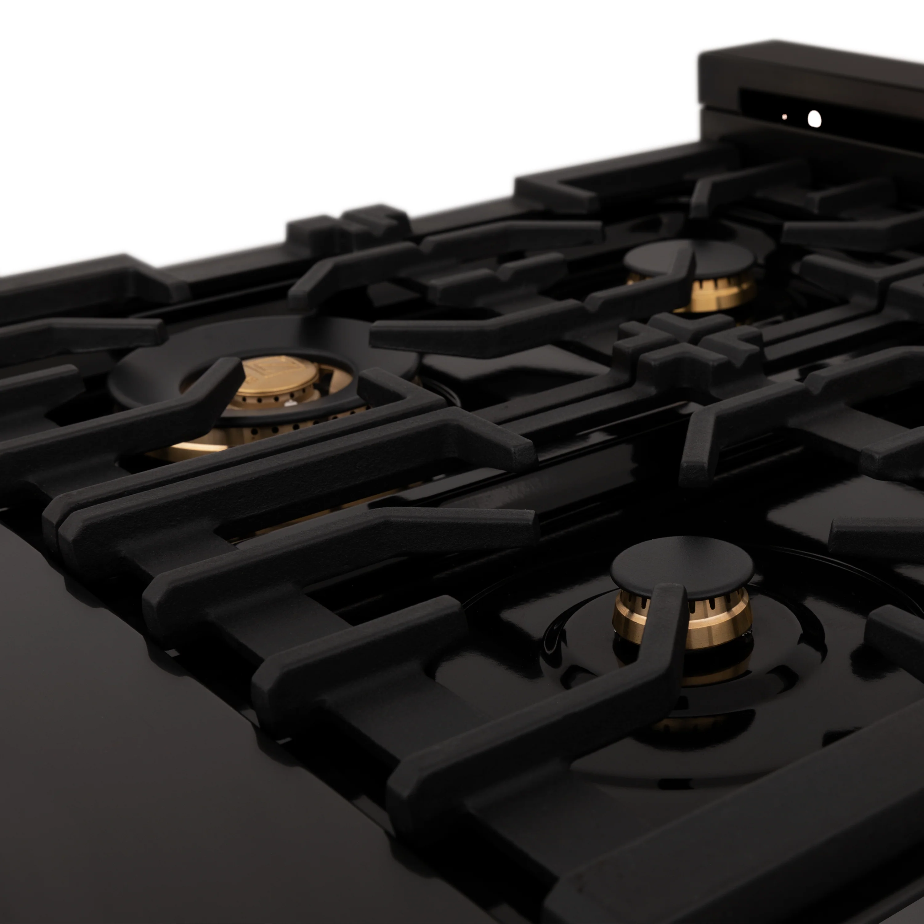 ZLINE 30 in. Classic Gas Rangetop with 4 Brass Burners and Porcelain Cooktop in Black Stainless Steel (RTB-BR-30) - Image 9