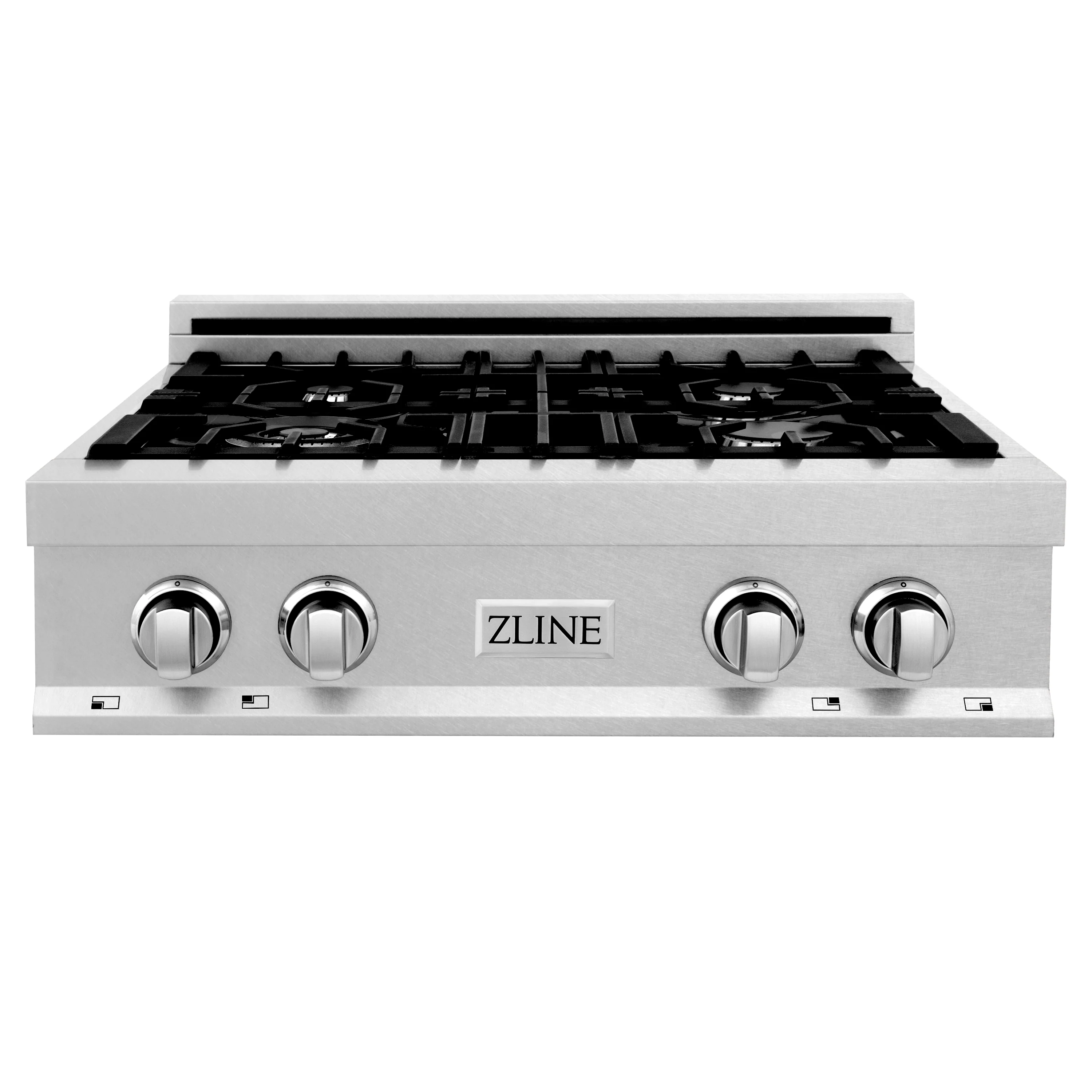 ZLINE 30 in. Legacy Gas Rangetop with 4 Burners and Porcelain Cooktop in Satin Stainless Steel (RTS-30) - Image 4