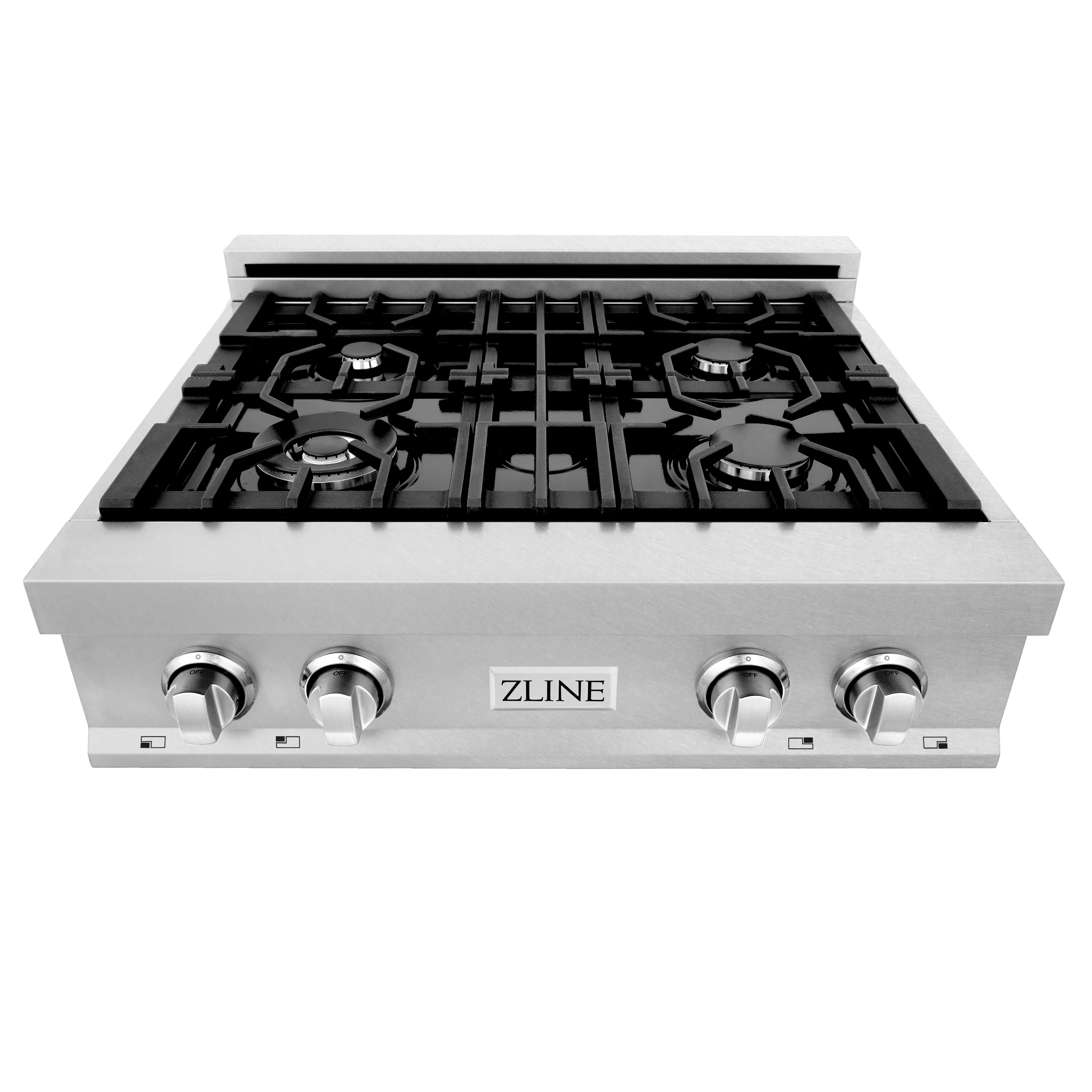 ZLINE 30 in. Legacy Gas Rangetop with 4 Burners and Porcelain Cooktop in Satin Stainless Steel (RTS-30) - Image 5