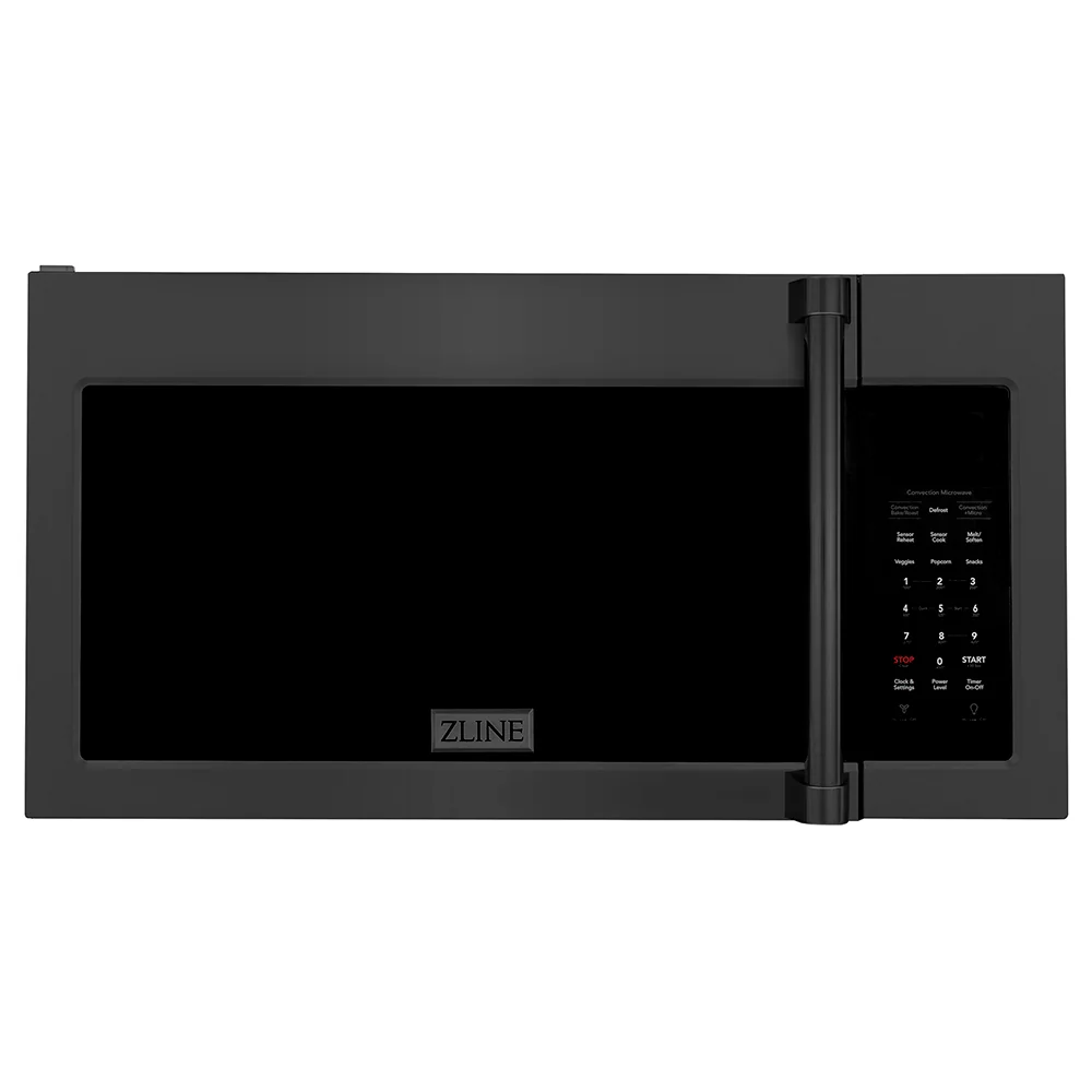 ZLINE 1.5 cu. ft. Over the Range Convection Microwave Oven in Black Stainless Steel with Traditional Handle and Sensor Cooking (MWO-OTR-H-30-BS) - Image 3