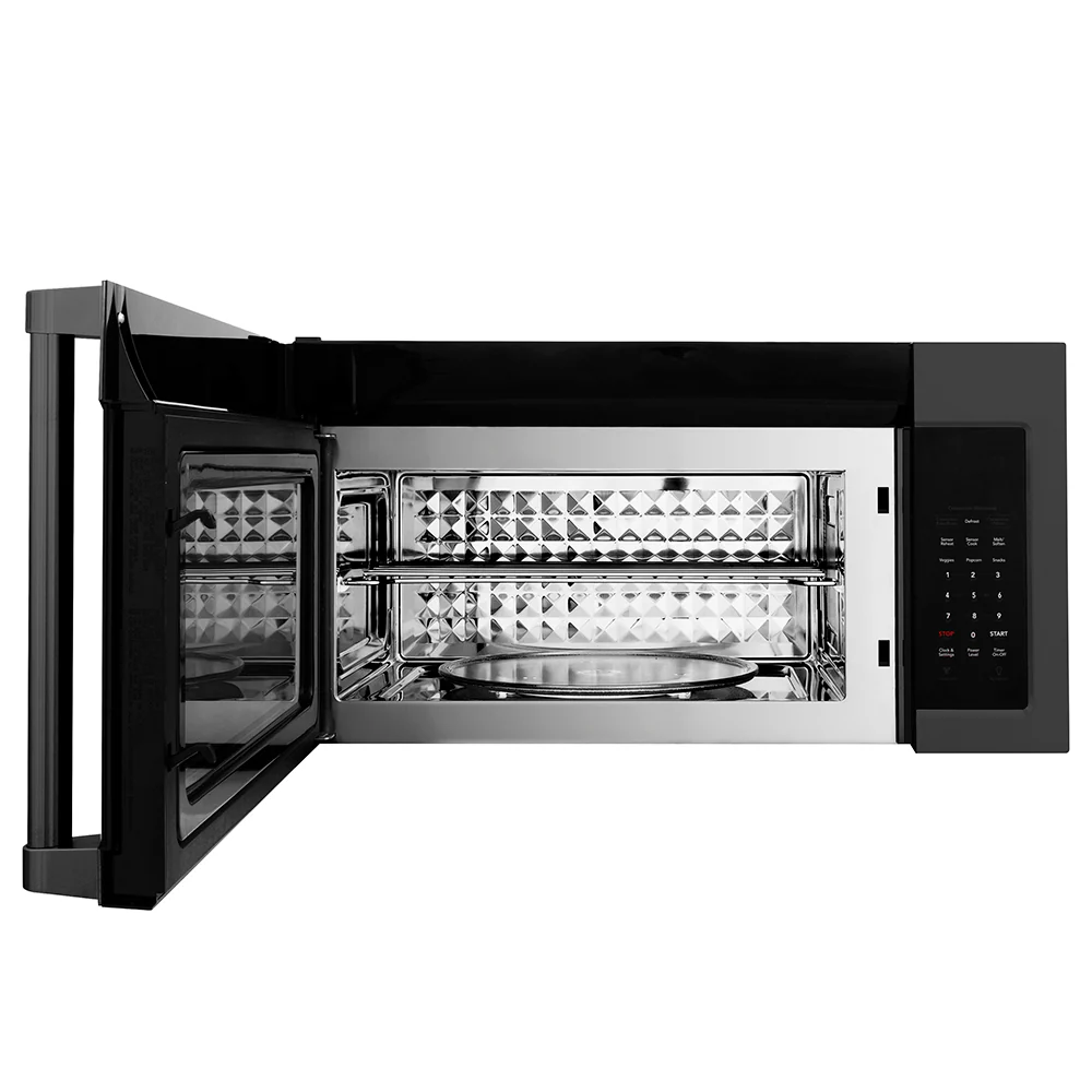 ZLINE 1.5 cu. ft. Over the Range Convection Microwave Oven in Black Stainless Steel with Traditional Handle and Sensor Cooking (MWO-OTR-H-30-BS) - Image 5