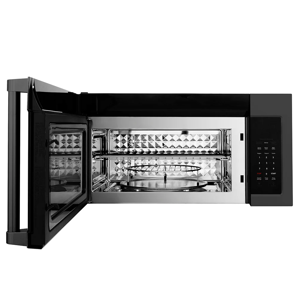 ZLINE 1.5 cu. ft. Over the Range Convection Microwave Oven in Black Stainless Steel with Traditional Handle and Sensor Cooking (MWO-OTR-H-30-BS) - Image 6