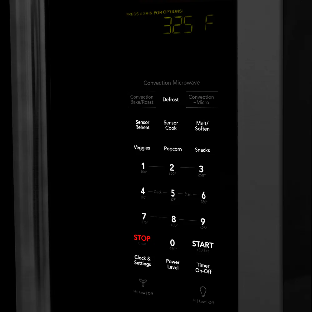 ZLINE 1.5 cu. ft. Over the Range Convection Microwave Oven in Black Stainless Steel with Traditional Handle and Sensor Cooking (MWO-OTR-H-30-BS) - Image 8