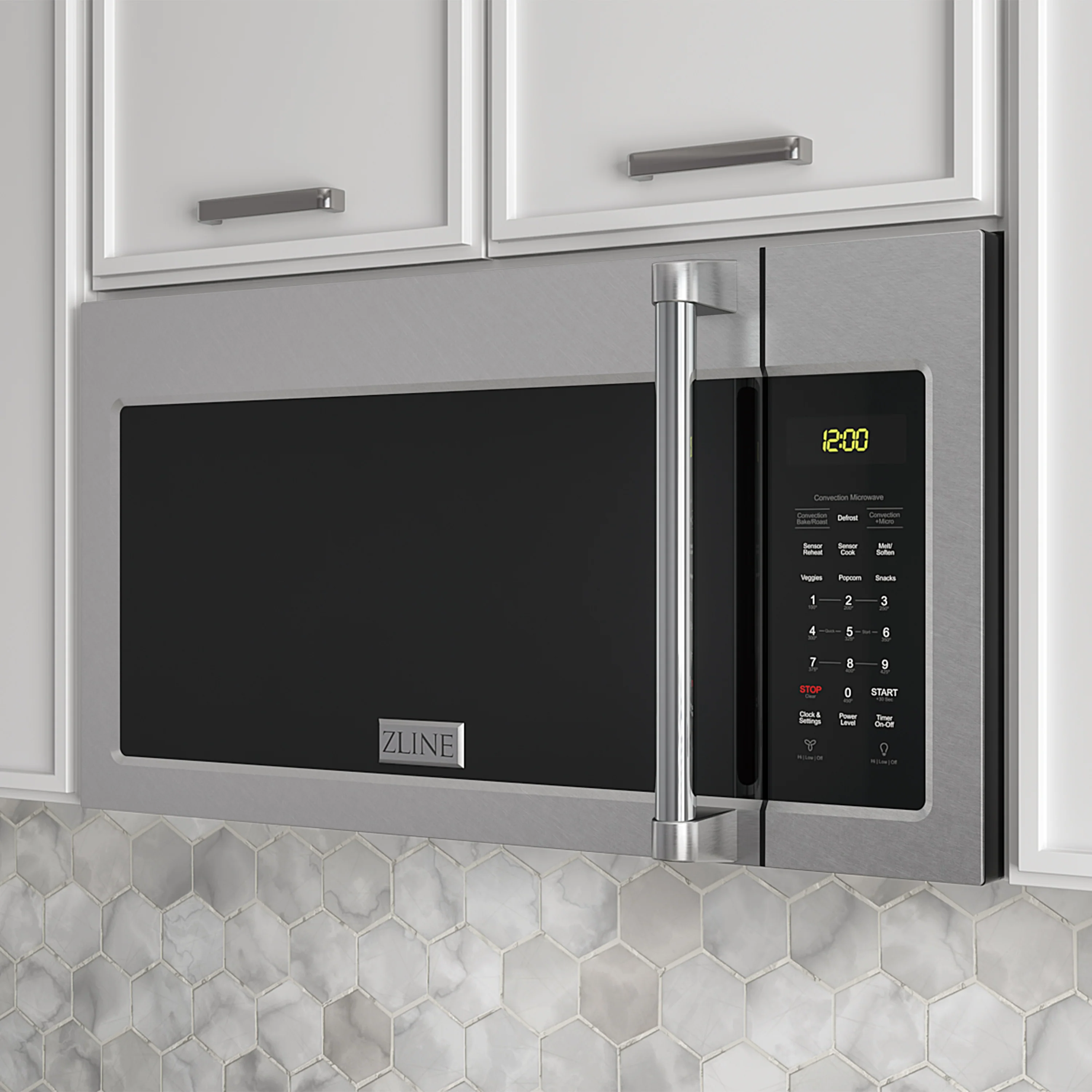 ZLINE 30 in. Over the Range Convection Microwave Oven with Traditional Handle in Fingerprint Resistant Stainless Steel (MWO-OTR-H-SS) - Image 15