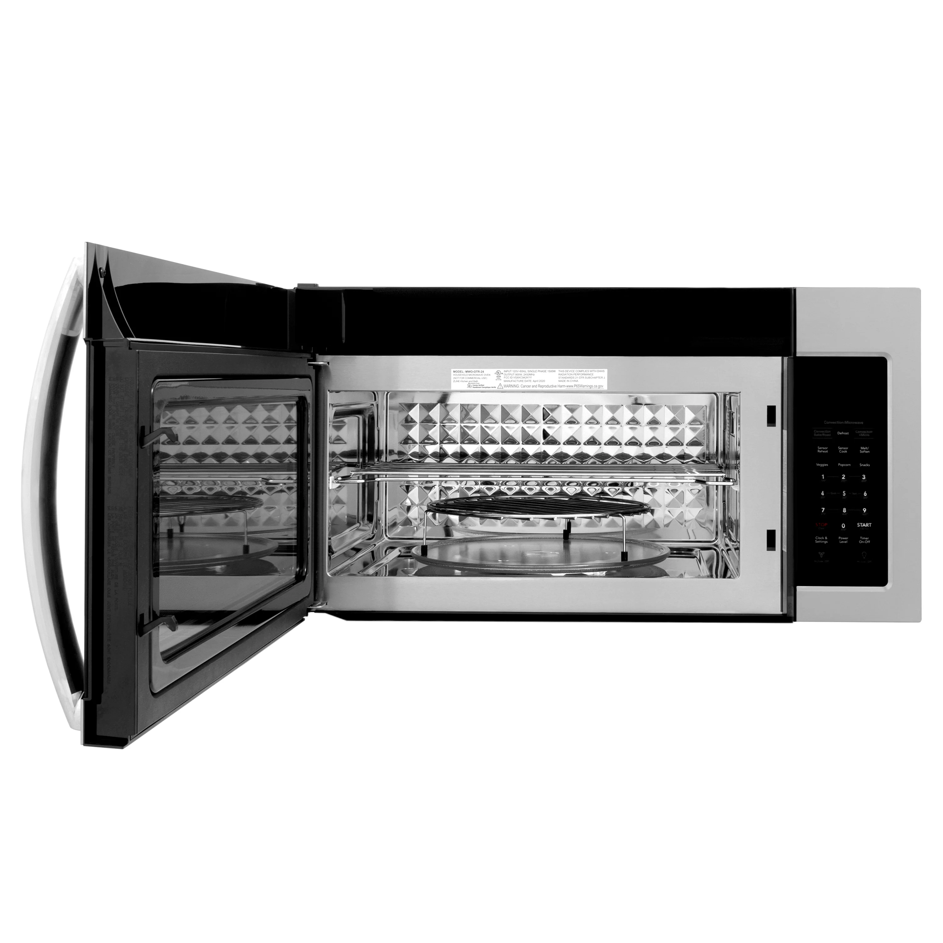 ZLINE 30 in. Stainless Steel Over the Range Convection Microwave Oven with Modern Handle (MWO-OTR-30) - Image 4
