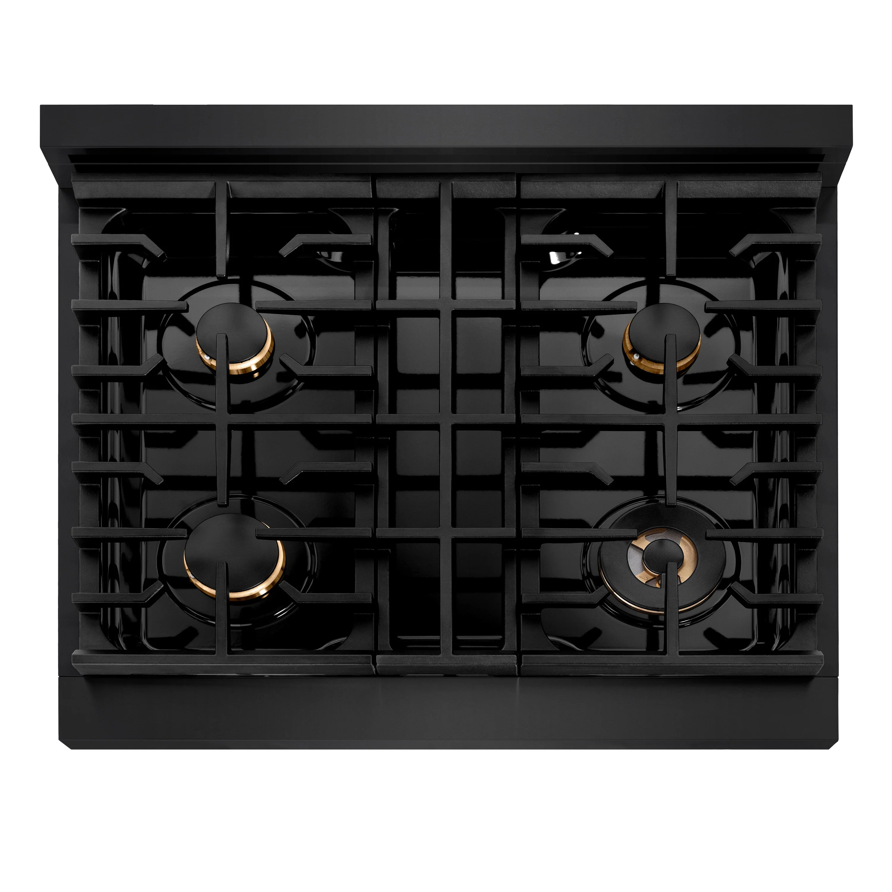 ZLINE 30 in. 4.2 cu. ft. Paramount Dual Fuel Range with Gas Cooktop and Electric Convection Oven in Black Stainless Steel with 4 Brass Burners (SDRB-BR-30) - Image 5