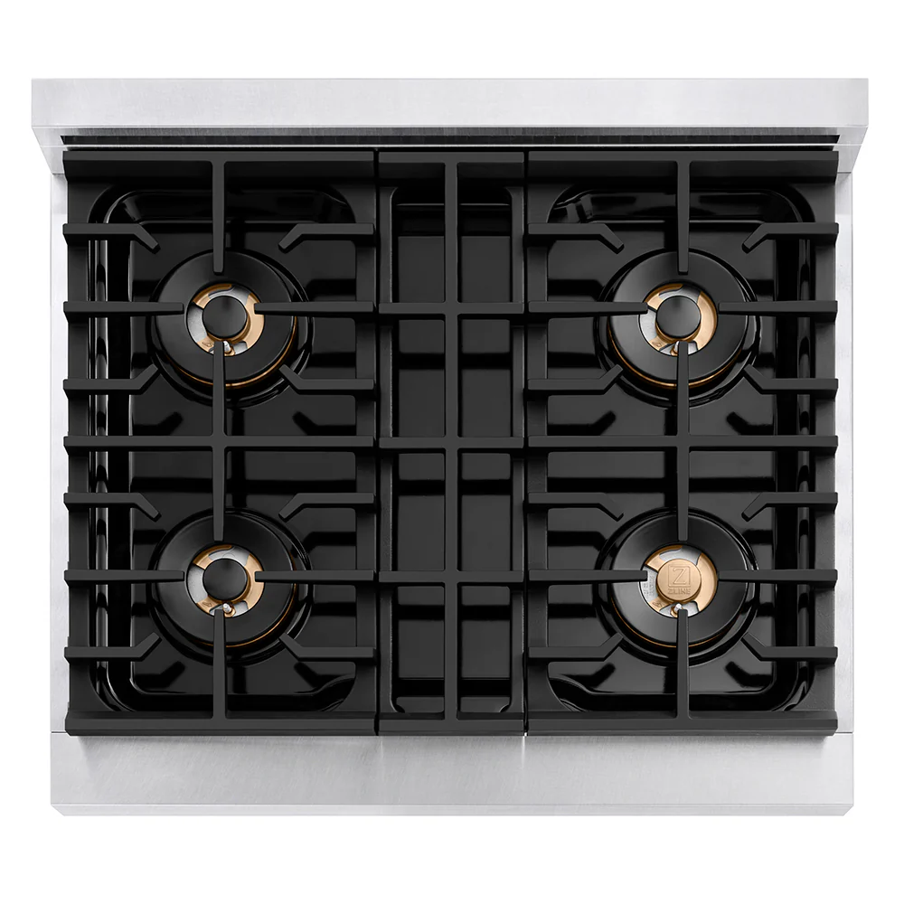 ZLINE 30 in. 4.2 cu. ft. Paramount Dual Fuel Range with 4 Burner DuoPro™ Cooktop and Electric Convection Oven in Satin Stainless Steel (PSDRS-30) - Image 2