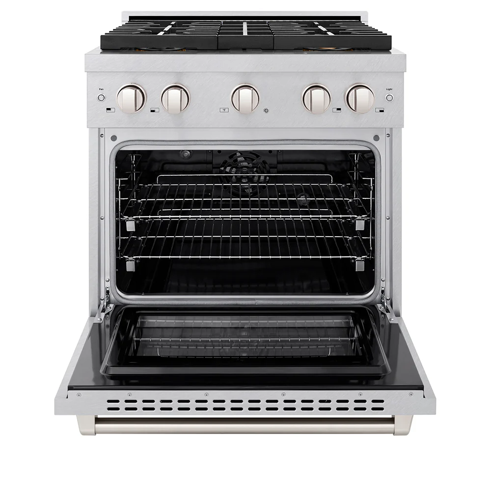 ZLINE 30 in. 4.2 cu. ft. Paramount Dual Fuel Range with 4 Burner DuoPro™ Cooktop and Electric Convection Oven in Satin Stainless Steel (PSDRS-30) - Image 3