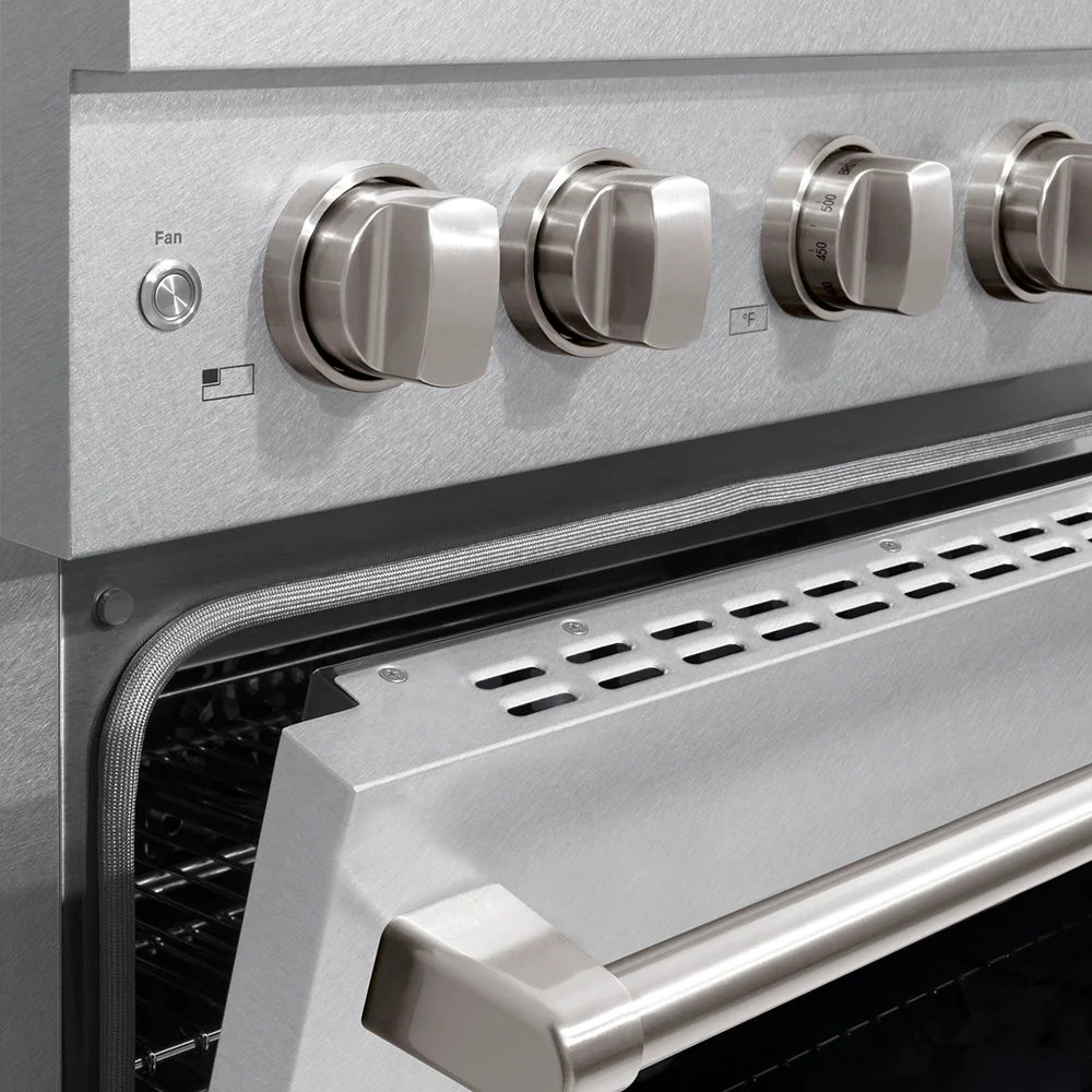ZLINE 30 in. 4.2 cu. ft. Paramount Dual Fuel Range with 4 Burner DuoPro™ Cooktop and Electric Convection Oven in Satin Stainless Steel (PSDRS-30) - Image 8