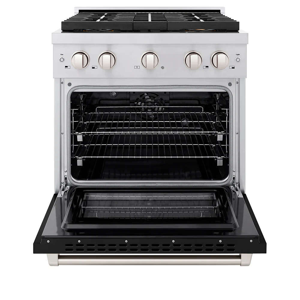 ZLINE 30 in. 4.2 cu. ft. Paramount Dual Fuel Range with 4 Burner DuoPro™ Cooktop and Electric Convection Oven with Black Matte Door (PSDR-BLM-30) - Image 3