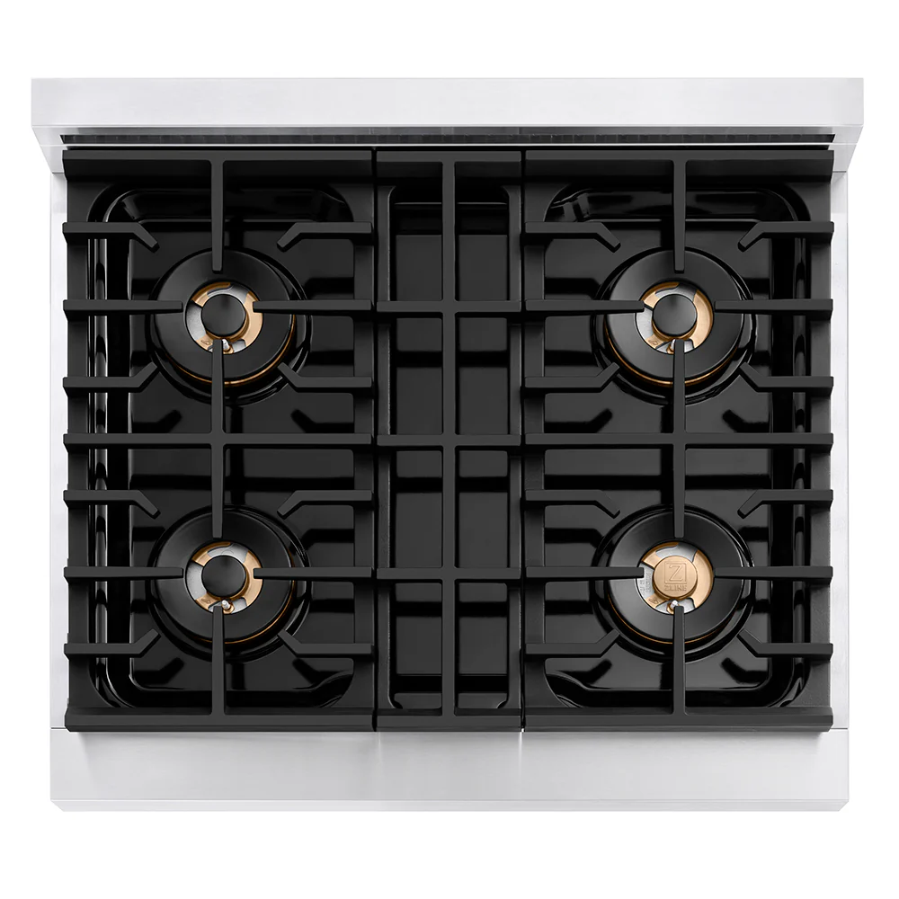 ZLINE 30 in. 4.2 cu. ft. Paramount Dual Fuel Range with 4 Burner DuoPro™ Cooktop and Electric Convection Oven in Stainless Steel (PSDR30) - Image 2