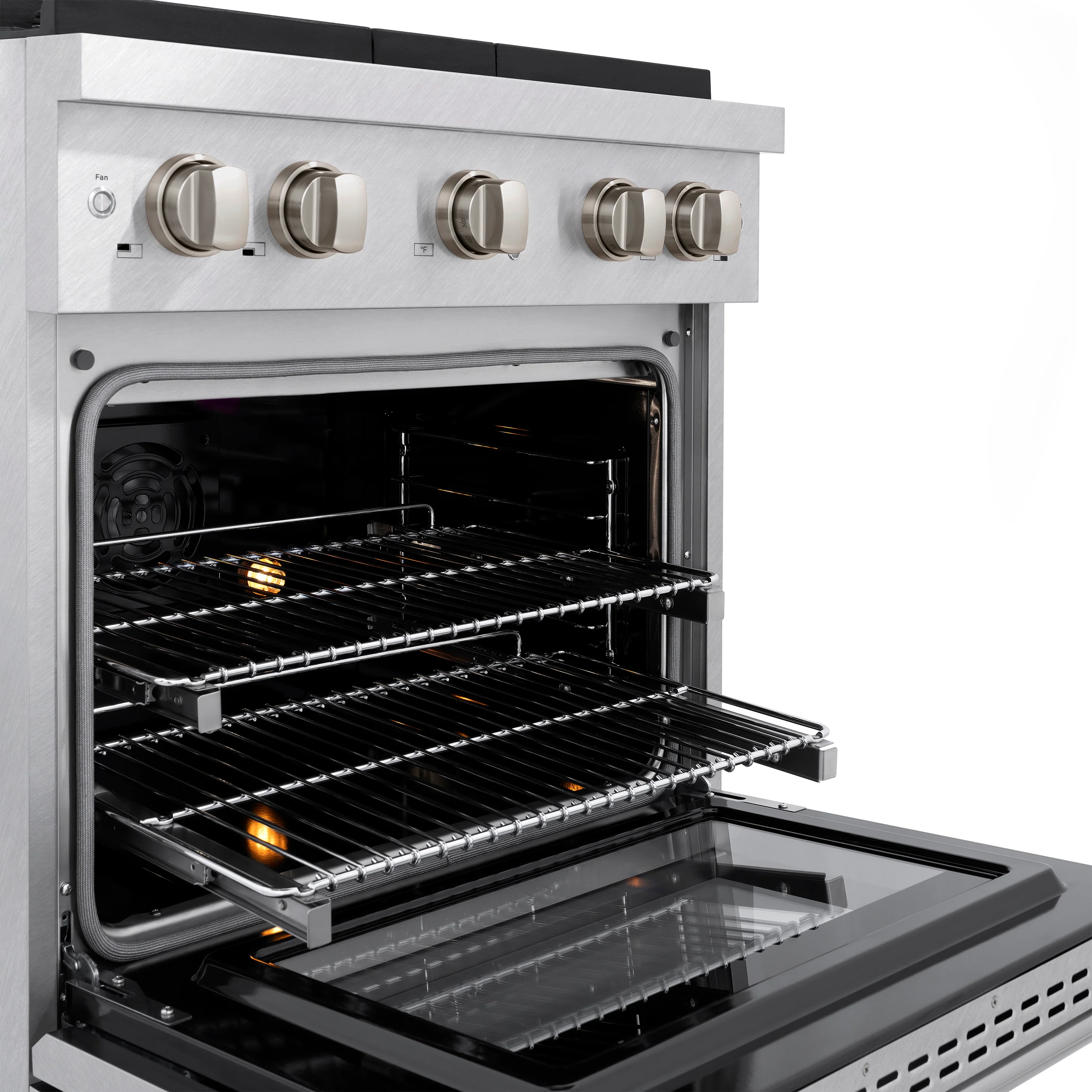 ZLINE 30 in. 4.2 cu. ft. Paramount Dual Fuel Range with 4 Burner Gas Cooktop and Electric Convection Oven in Satin Stainless Steel (SDRS-30) - Image 9