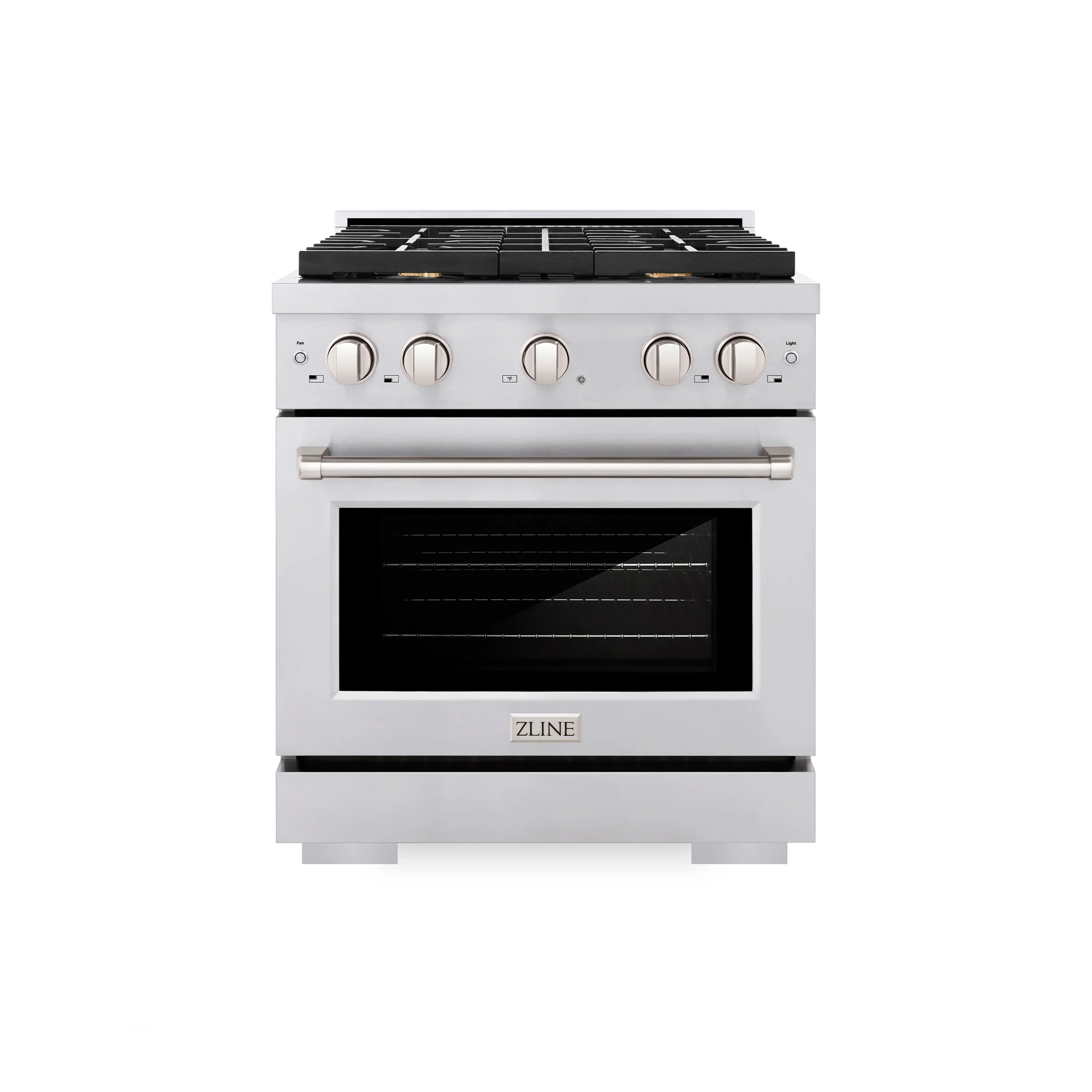 ZLINE 30 in. 4.2 cu. ft. Paramount Dual Fuel Range with Gas Cooktop and Electric Convection Oven in Stainless Steel with 4 Brass Burners (SDR-BR-30) - Image 3