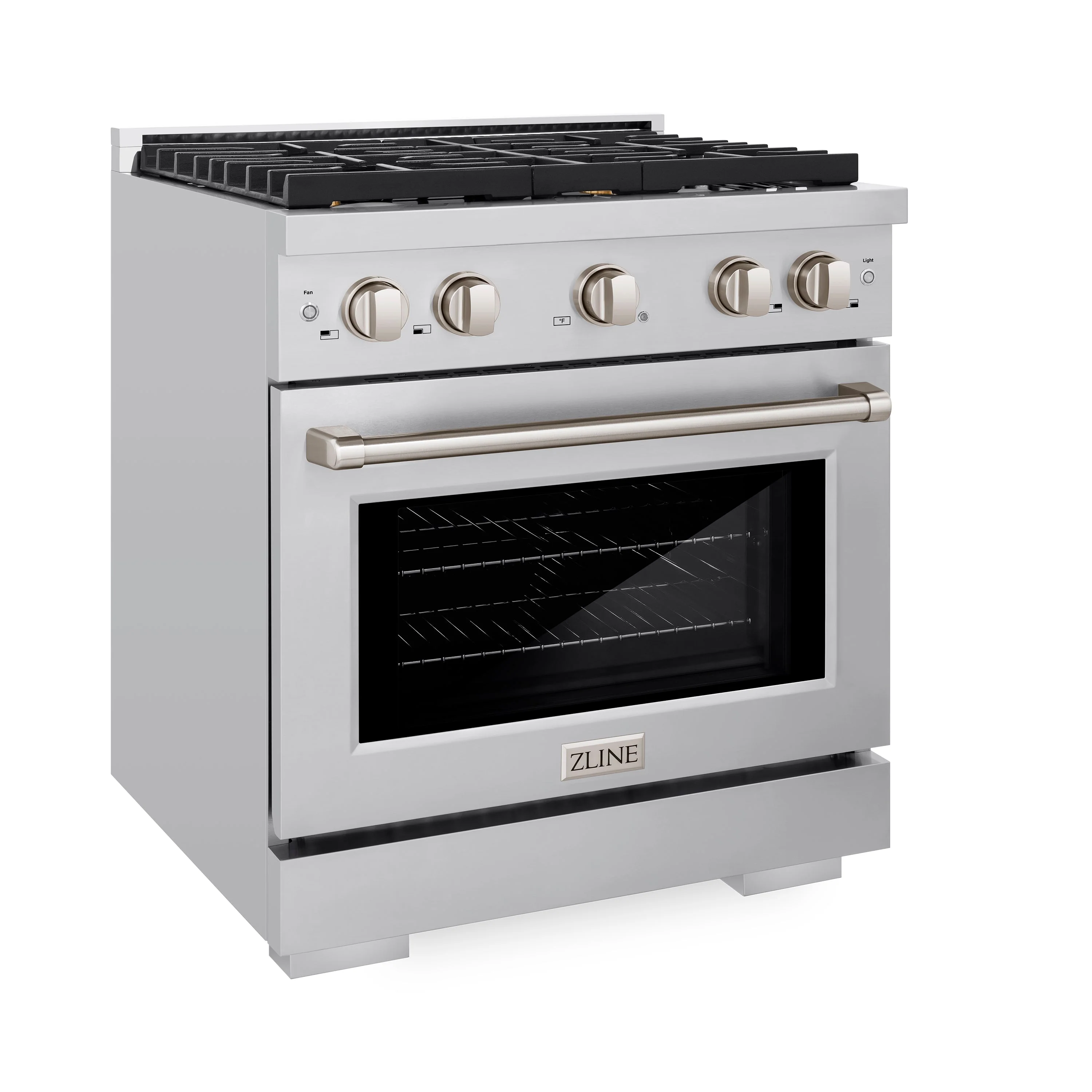 ZLINE 30 in. 4.2 cu. ft. Paramount Dual Fuel Range with Gas Cooktop and Electric Convection Oven in Stainless Steel with 4 Brass Burners (SDR-BR-30) - Image 7