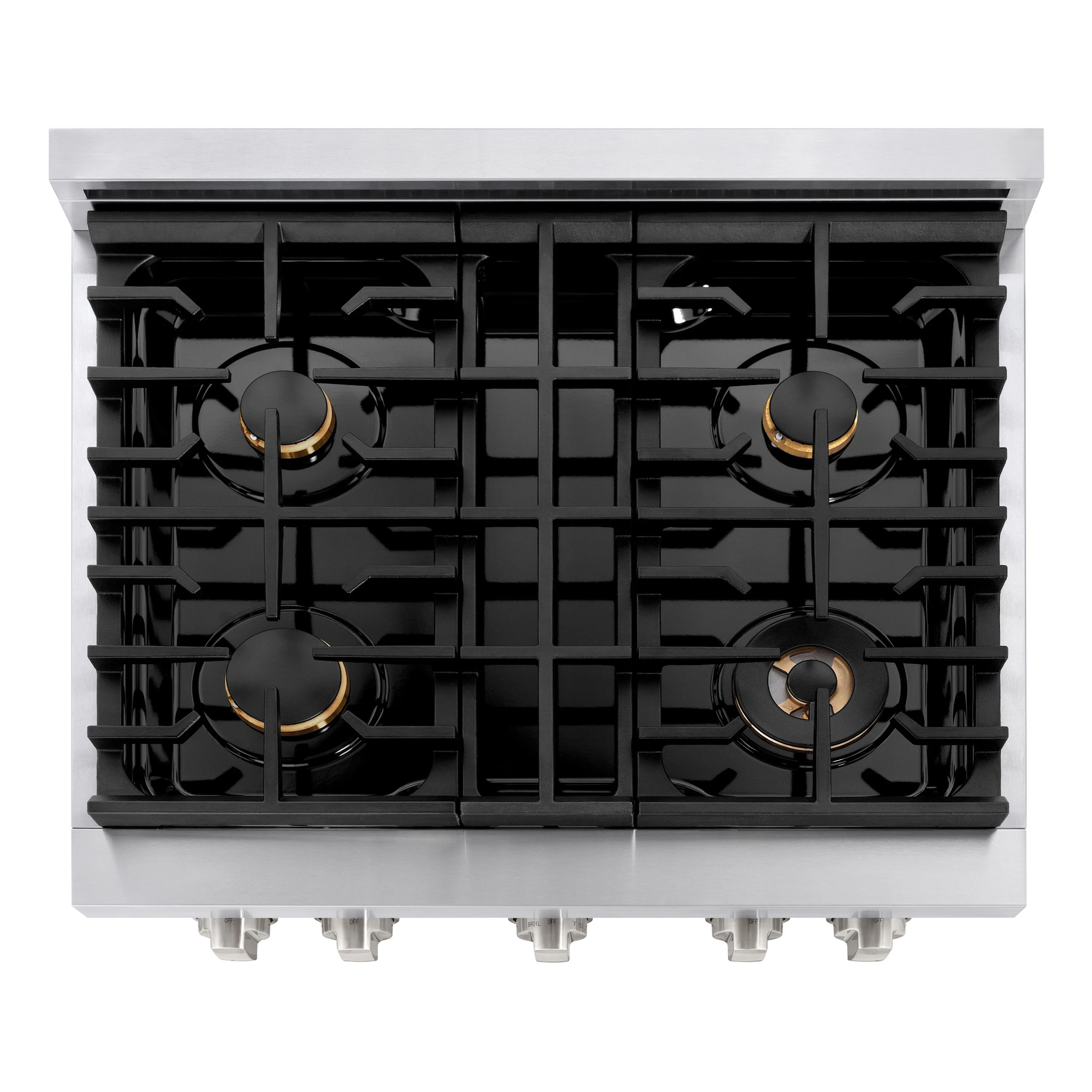 ZLINE 30 in. 4.2 cu. ft. Paramount Dual Fuel Range with Gas Cooktop and Electric Convection Oven in Stainless Steel with 4 Brass Burners (SDR-BR-30) - Image 8