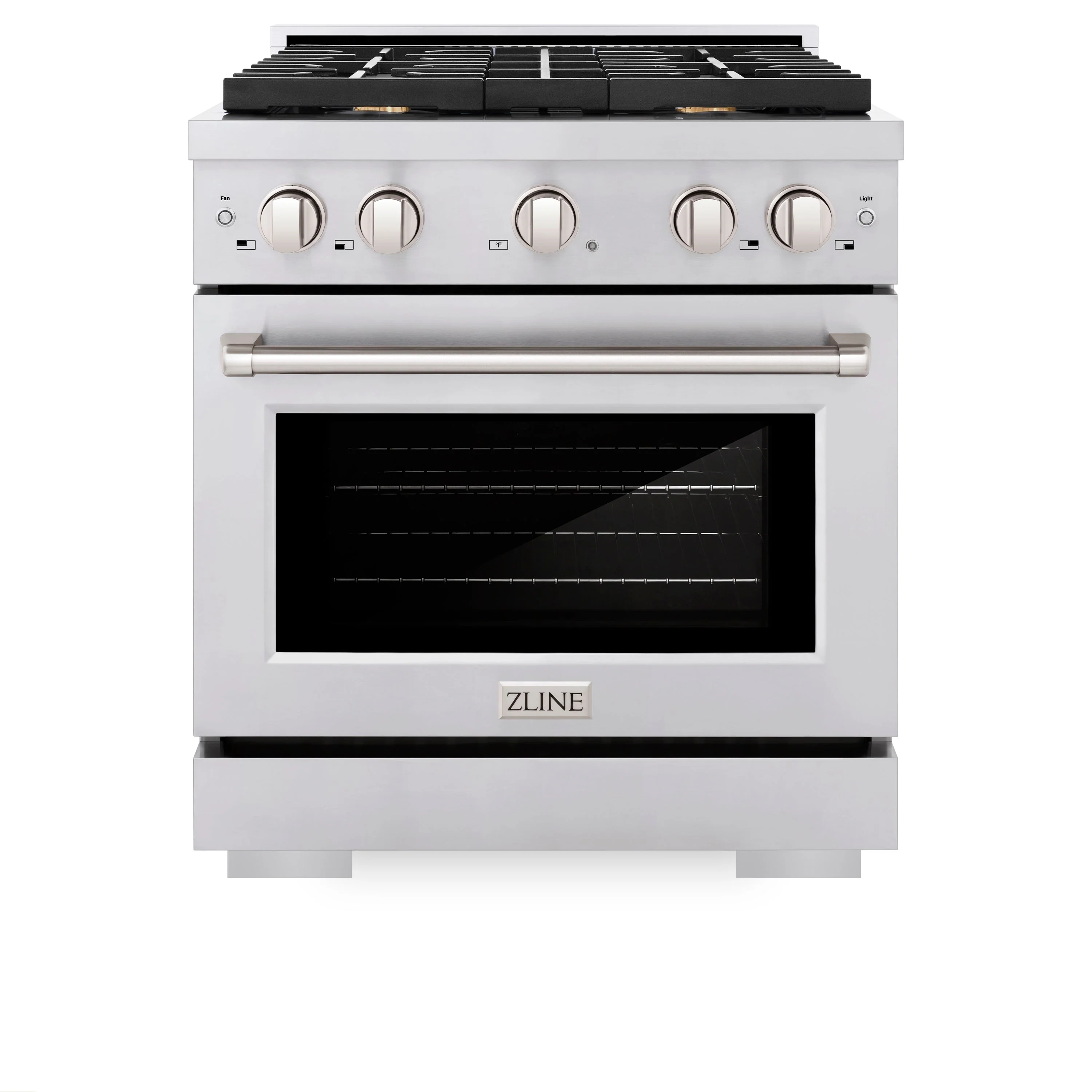 ZLINE 30 in. 4.2 cu. ft. Paramount Dual Fuel Range with Gas Cooktop and Electric Convection Oven in Stainless Steel with 4 Brass Burners (SDR-BR-30) - Image 9