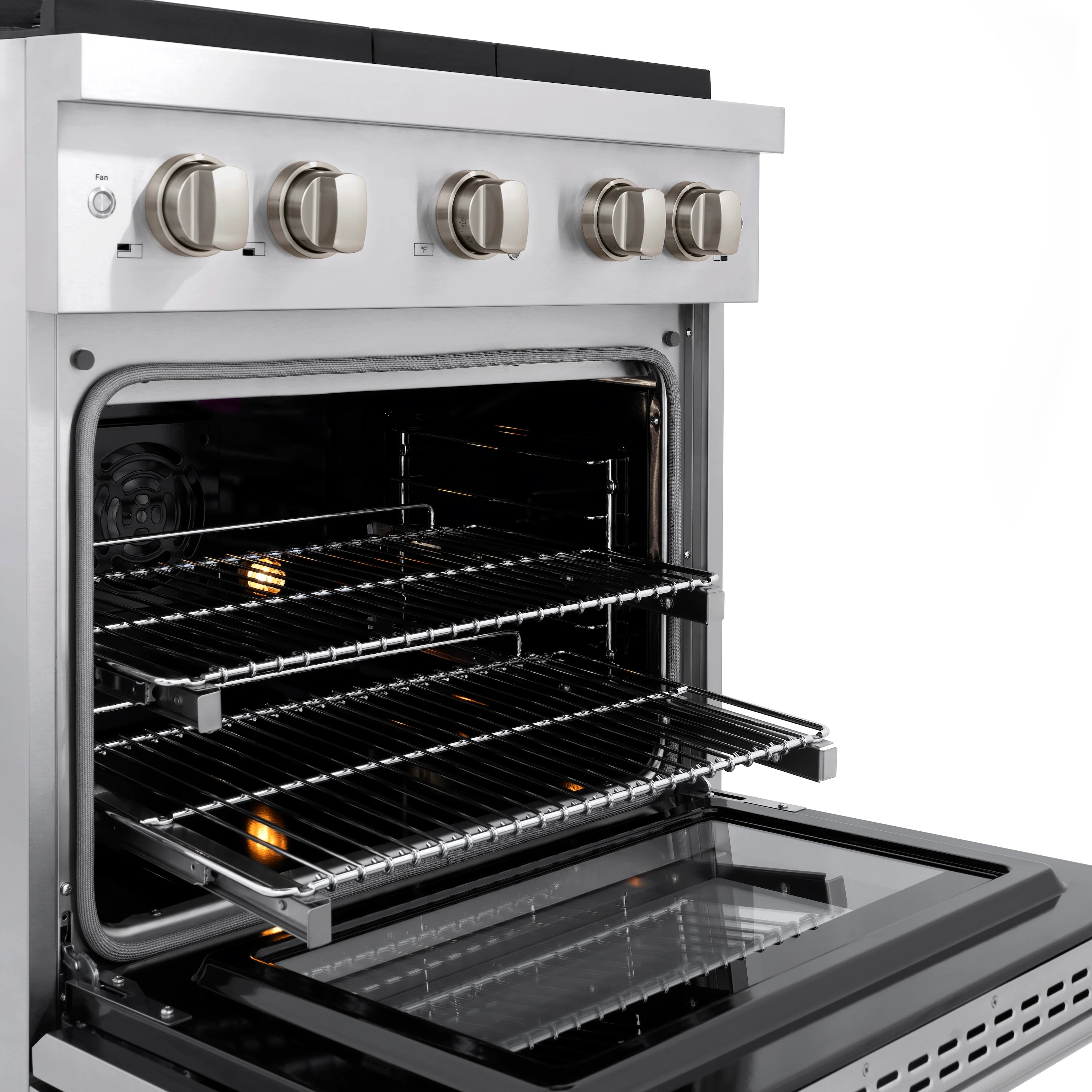 ZLINE 30 in. 4.2 cu. ft. Paramount Dual Fuel Range with 4 Burner Gas Cooktop and Electric Convection Oven in Stainless Steel (SDR30) - Image 8