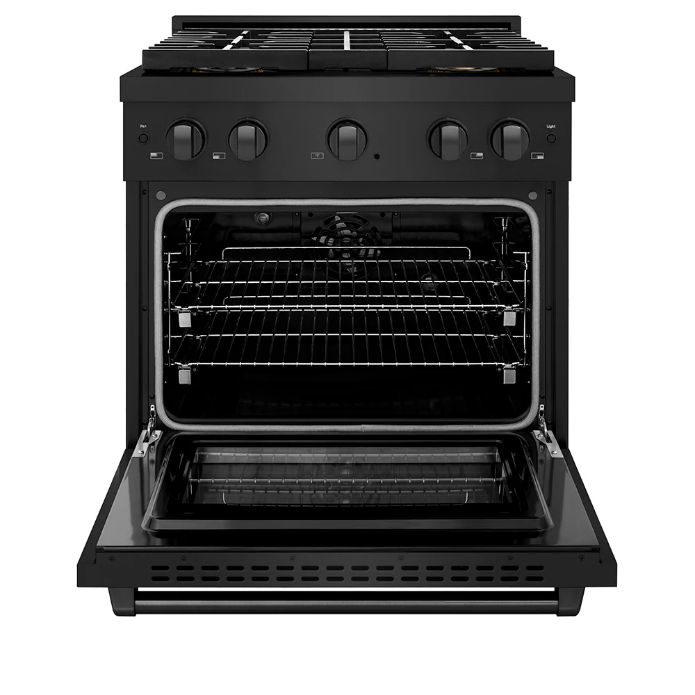 ZLINE 30 in. 4.2 cu. ft. Paramount Dual Fuel Range with 4 Burner DuoPro™ Cooktop and Electric Convection Oven in Black Stainless Steel (PSDRB-30) - Image 3