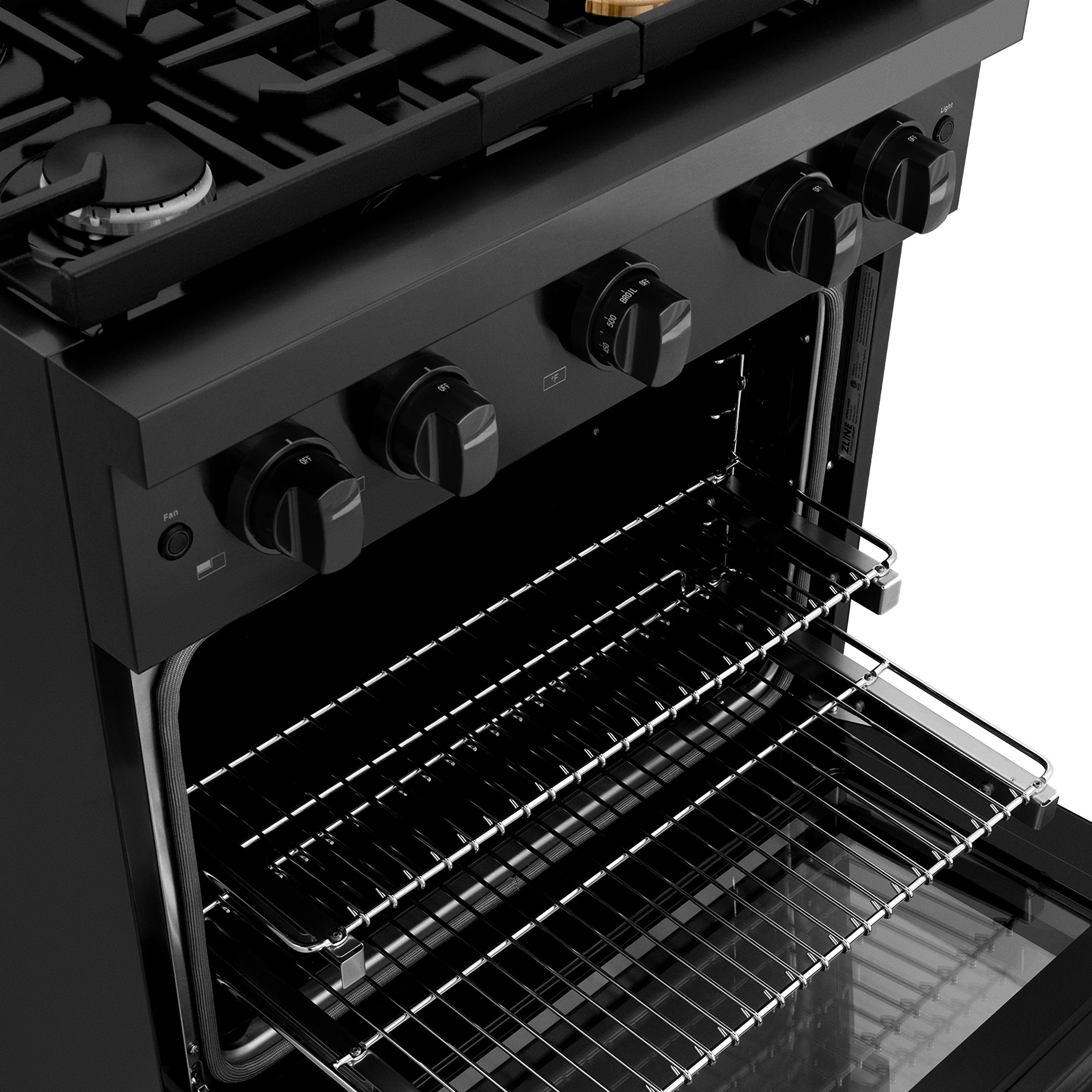 ZLINE 30 in. 4.2 cu. ft. Paramount Gas Range with 4 Burner Cooktop and Convection Gas Oven in Black Stainless Steel (SGRB-30) - Image 6