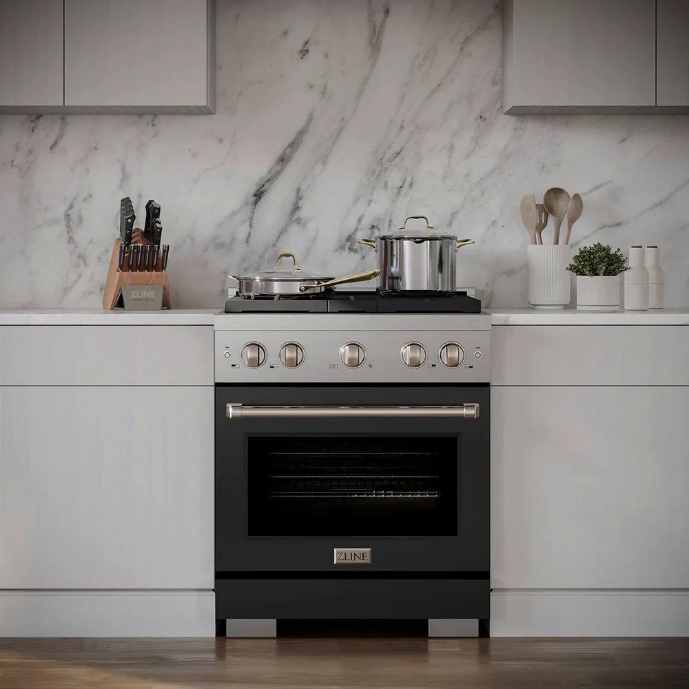 ZLINE 30 in. 4.2 cu. ft. Paramount Gas Range with 4 Burner DuoPro™ Cooktop and Convection Gas Oven with Black Matte Door (PSGR-BLM-30) - Image 15