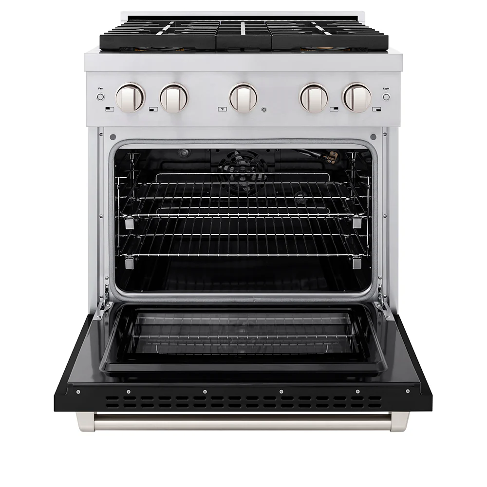 ZLINE 30 in. 4.2 cu. ft. Paramount Gas Range with 4 Burner DuoPro™ Cooktop and Convection Gas Oven with Black Matte Door (PSGR-BLM-30) - Image 3