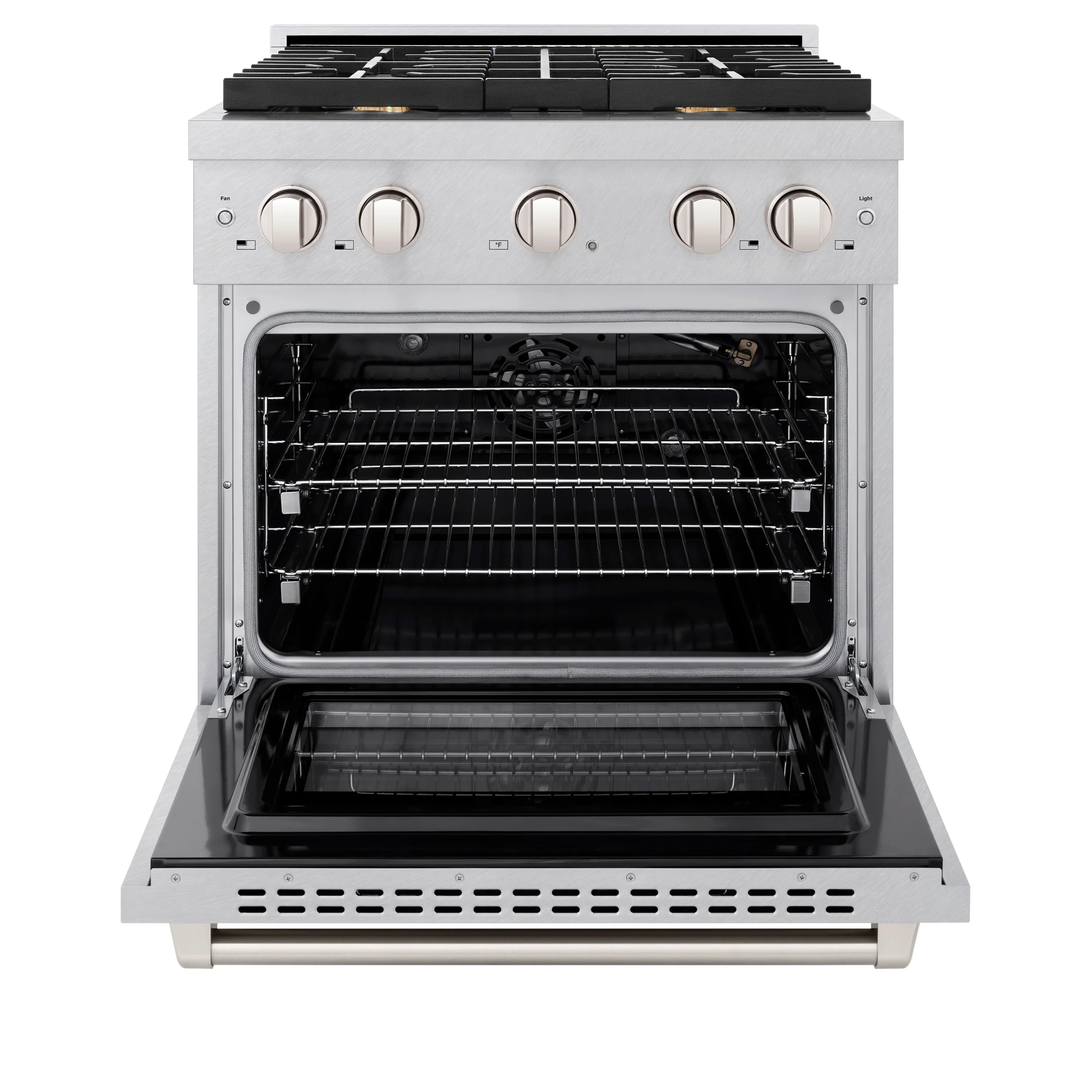 ZLINE 30 in. 4.2 cu. ft. Paramount Gas Range with Convection Gas Oven in Satin Stainless Steel with 4 Brass Burners (SGRS-BR-30) - Image 7