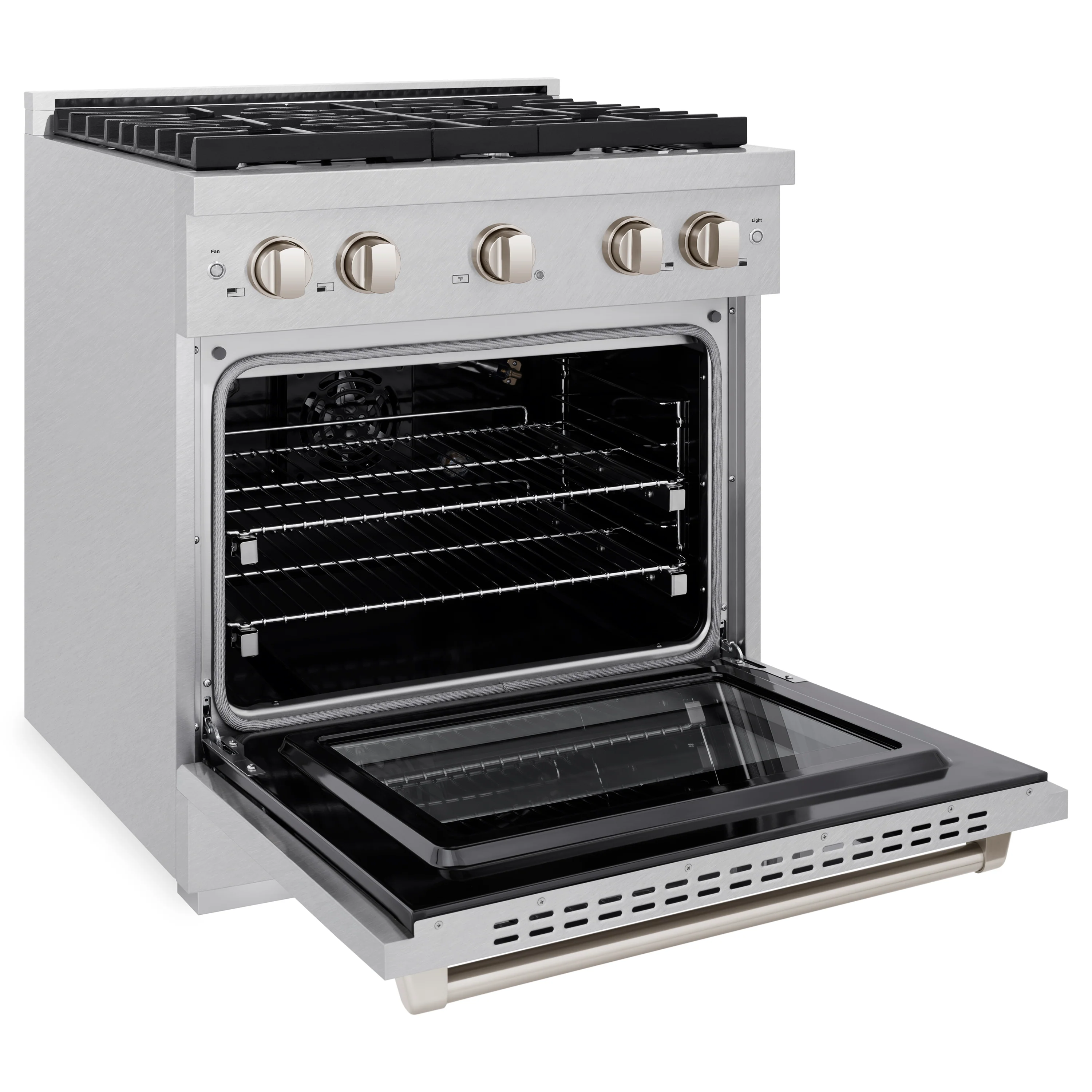 ZLINE 30 in. 4.2 cu. ft. Paramount Gas Range with 4 Burner Cooktop and Convection Gas Oven in Satin Stainless Steel (SGRS-30) - Image 8