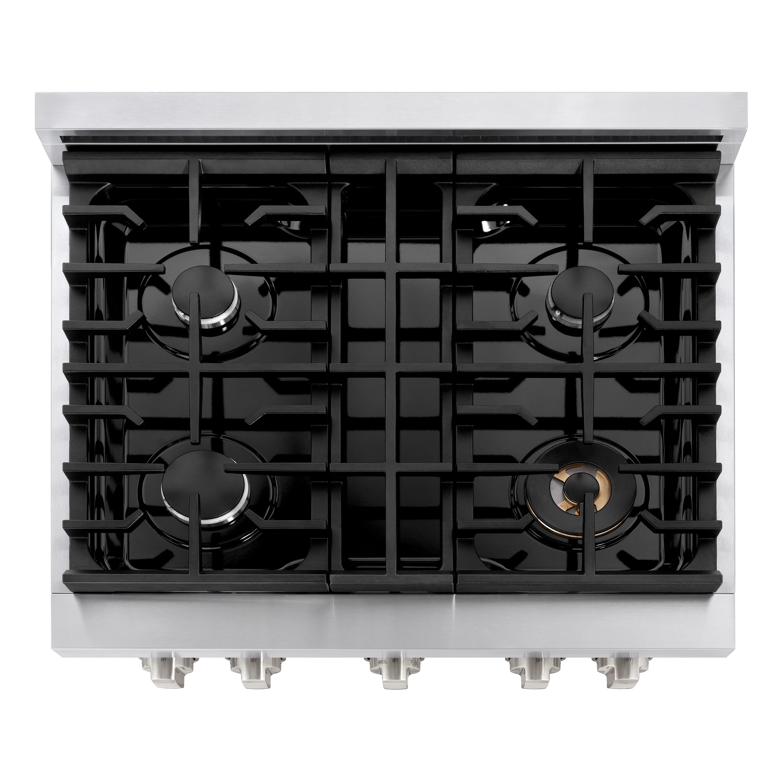 ZLINE 30 in. 4.2 cu. ft. Paramount Gas Range with 4 Burner Cooktop and Convection Gas Oven in Stainless Steel with Black Matte Door (SGR-BLM-30) - Image 7