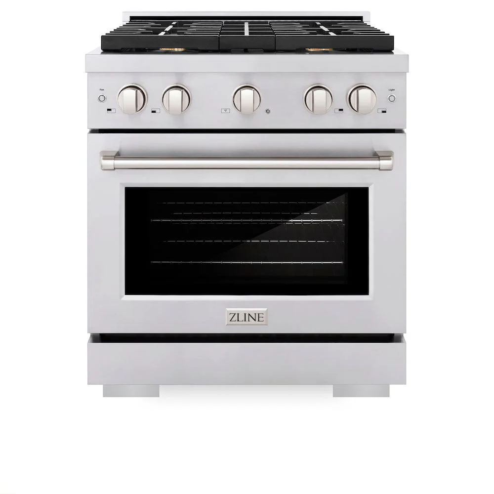 ZLINE 30 in. 4.2 cu. ft. Paramount Gas Range with Convection Gas Oven in Stainless Steel with 4 Brass Burners (SGR-BR-30) - Image 7