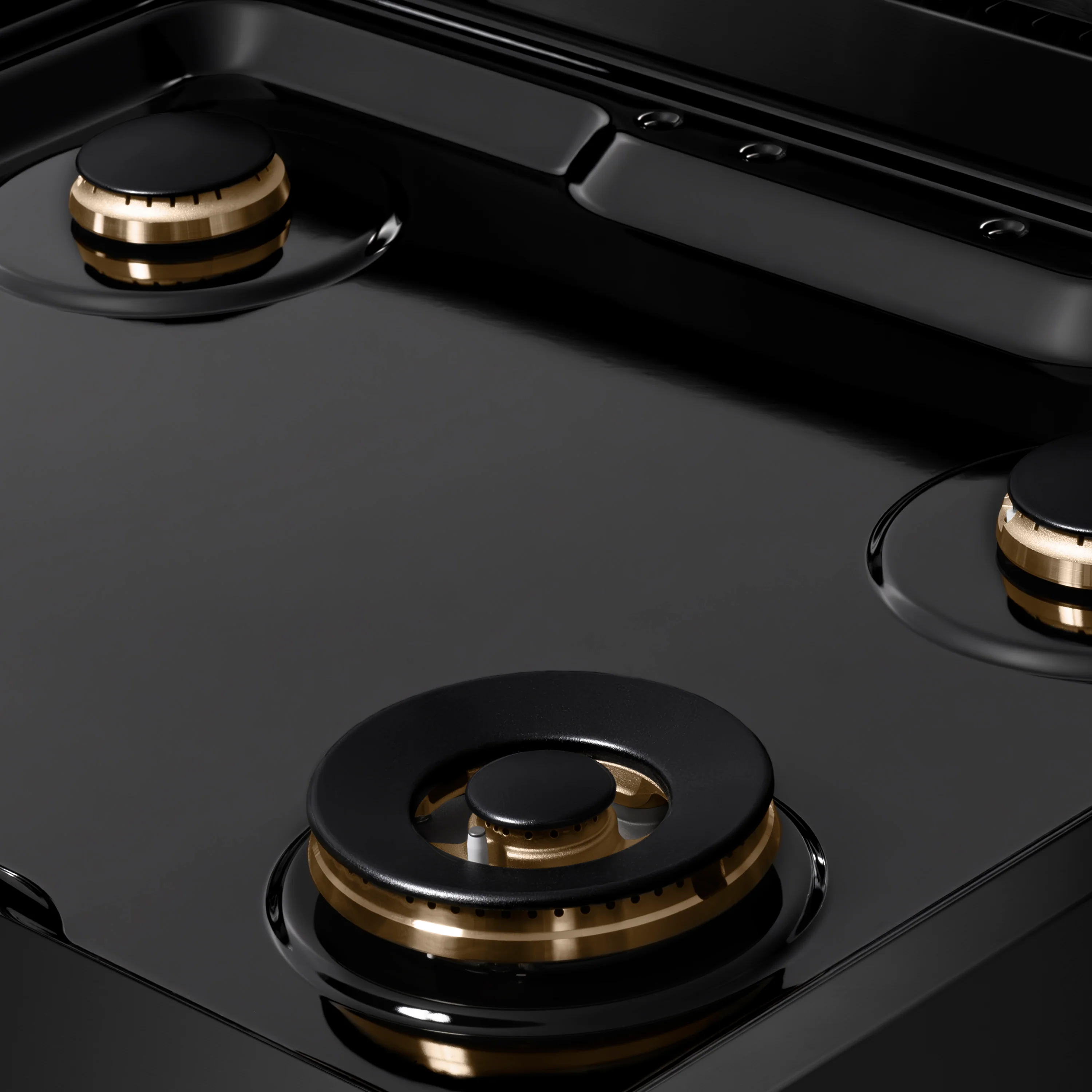 ZLINE 30 in. Paramount Gas Rangetop with 4 Brass Burners and Porcelain Cooktop in Black Stainless Steel (SRTB-BR-30) - Image 6