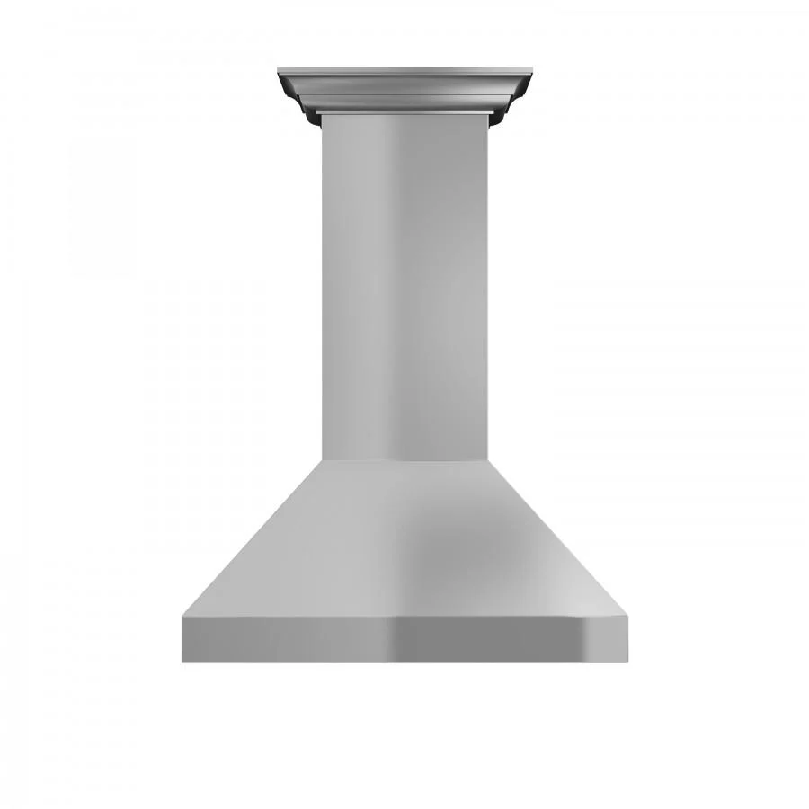 ZLINE 30" Professional Convertible Vent Wall Mount Range Hood in Stainless Steel with Crown Molding (597CRN-30)