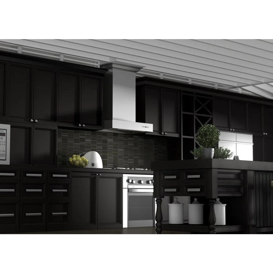 ZLINE 30 in. Professional Wall Mount Range Hood In Stainless Steel With Crown Molding (KECOMCRN-30) - Image 2
