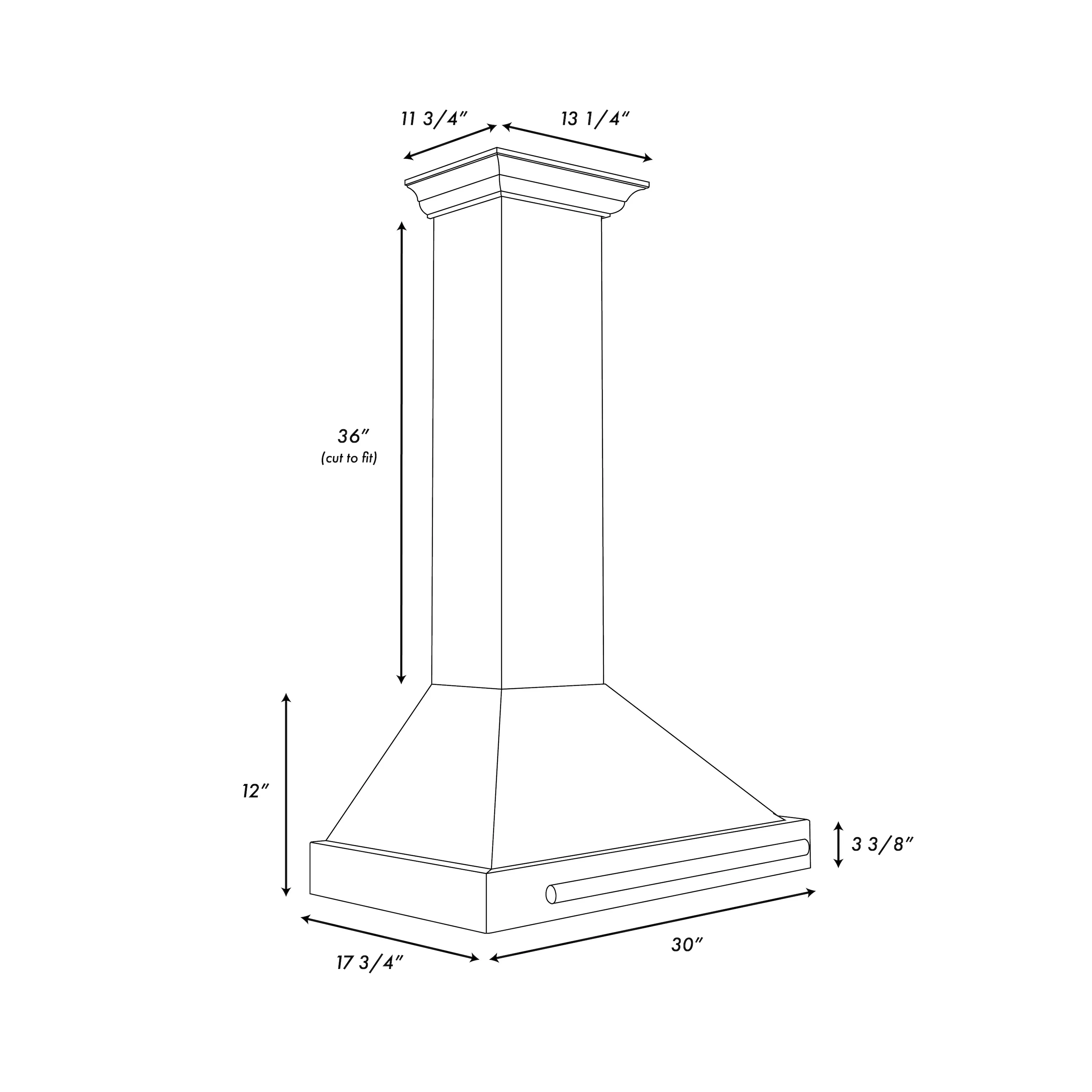 ZLINE 30 in. Convertible Black Stainless Steel Wall Mount Range Hood With Black Stainless Steel Handle (BSKB4X-30) - Image 5