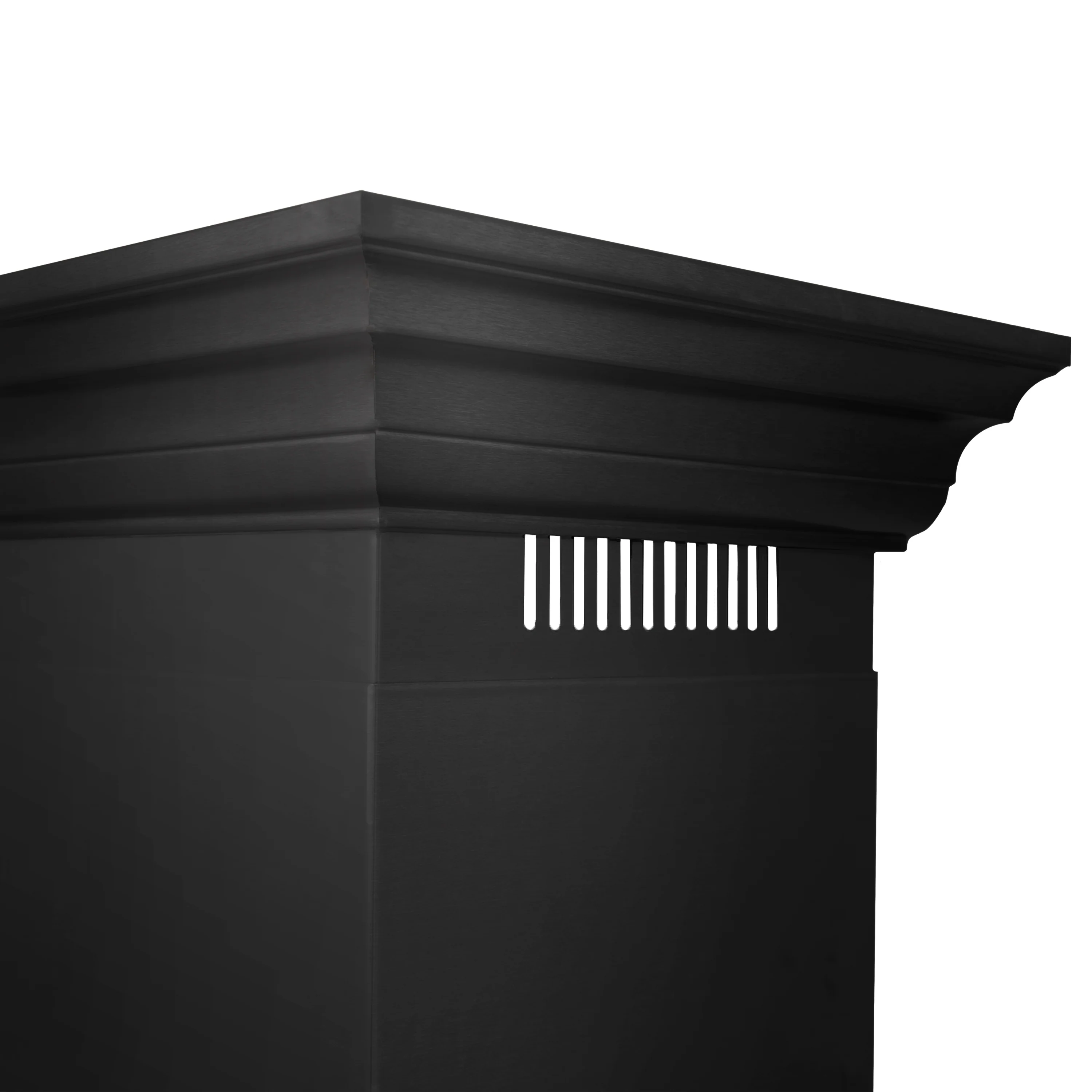 ZLINE 30" Convertible Vent Wall Mount Range Hood in Black Stainless Steel with Crown Molding (BSKENCRN-30) - Image 9
