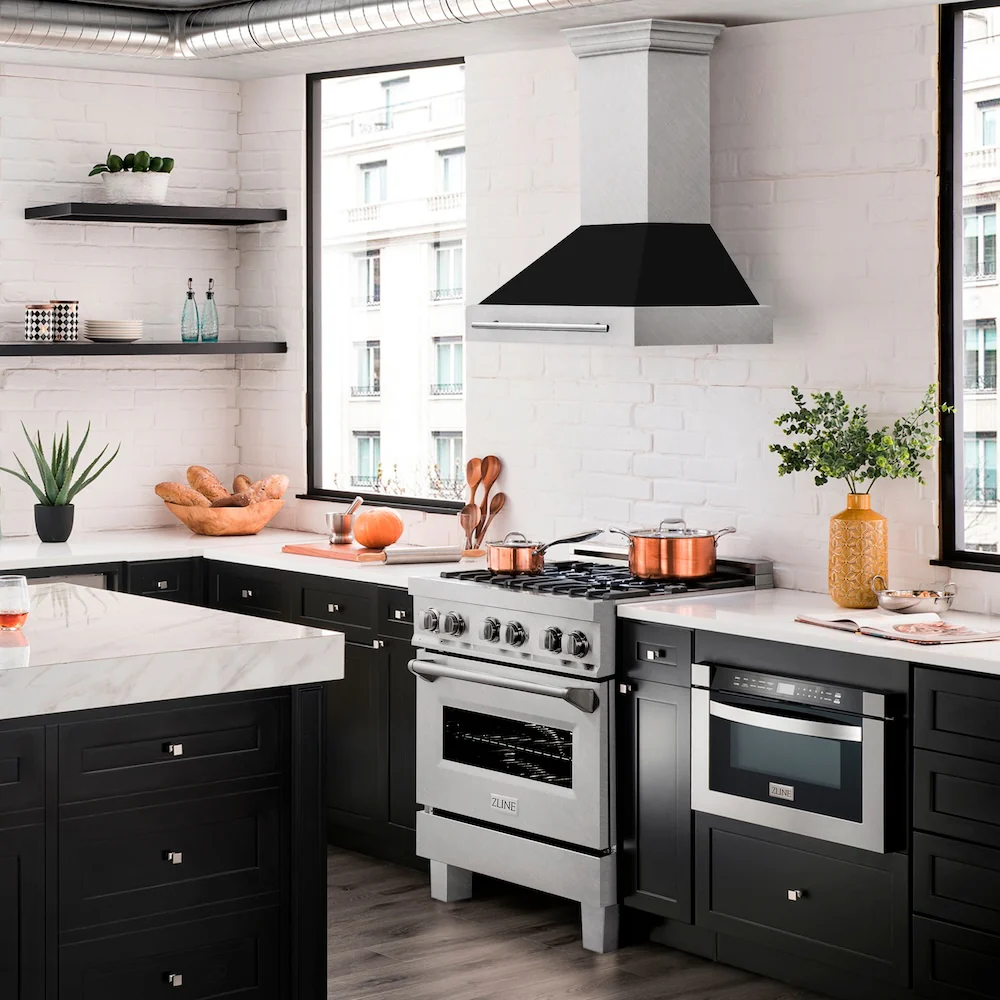 ZLINE 30" Fingerprint Resistant Stainless Steel Range Hood with Black Matte Shell (8654SNX-BLM-30) - Image 6