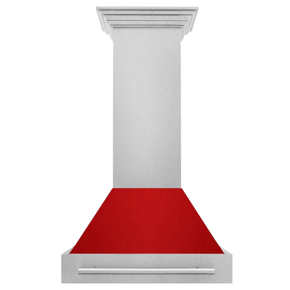 ZLINE 30" Fingerprint Resistant Stainless Steel Range Hood with Red Gloss Shell (8654SNX-RG30) - Image 4