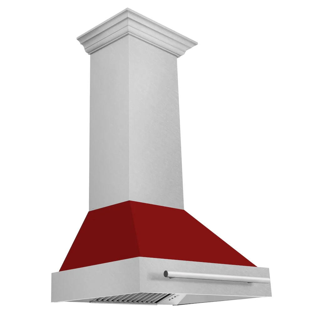 ZLINE 30" Fingerprint Resistant Stainless Steel Range Hood with Red Gloss Shell (8654SNX-RG30) - Image 5