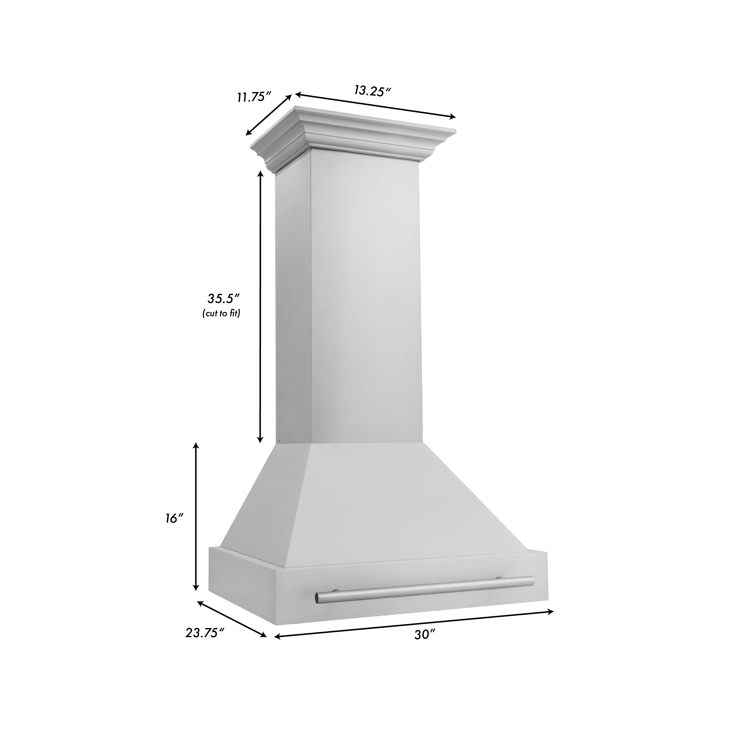 ZLINE 30" Stainless Steel Range Hood with Stainless Steel Handle (8654STX-30) - Image 9