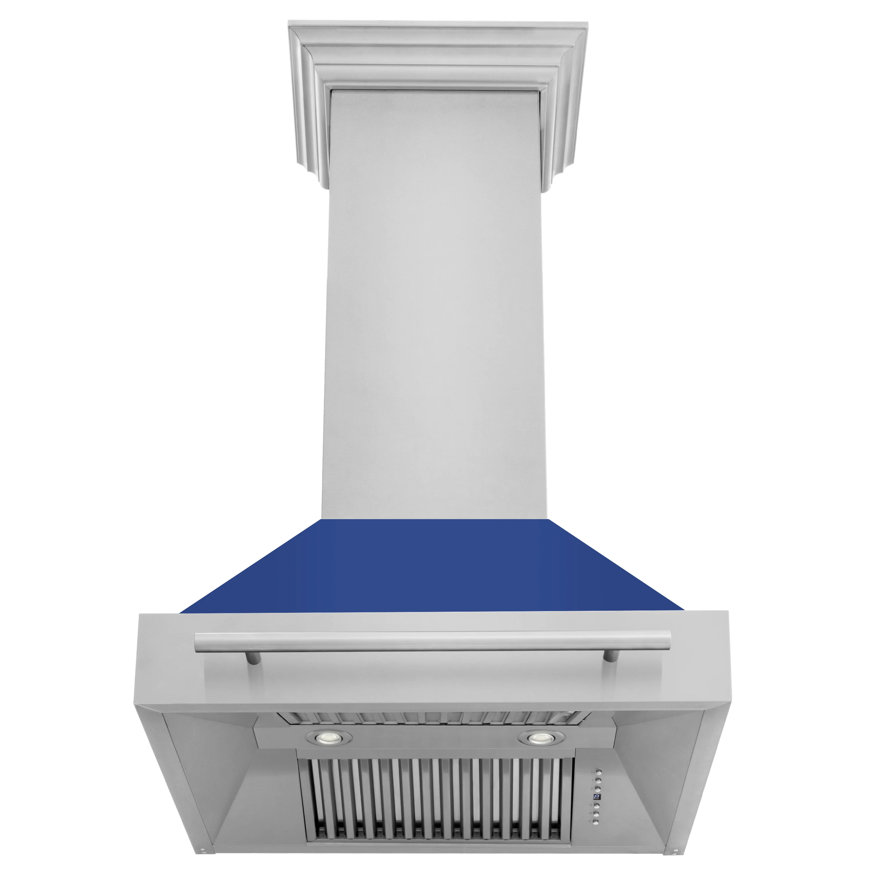 ZLINE 30" Stainless Steel Range Hood with Blue Matte Shell and Stainless Steel Handle (8654STX-BM-30) - Image 3