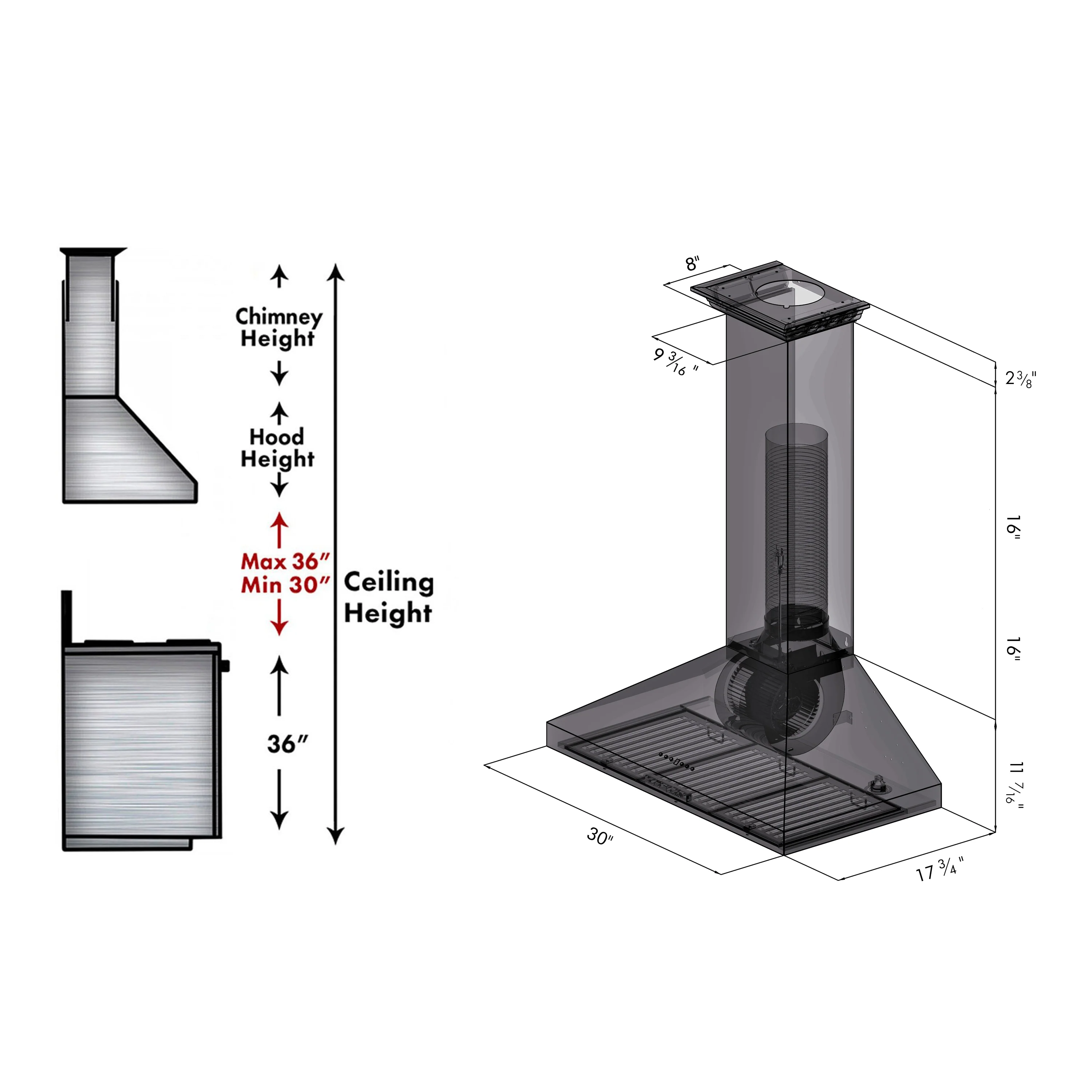 ZLINE 30" Convertible Vent Convertible Vent Wall Mount Range Hood in Stainless Steel with Crown Molding (KL3CRN-30) - Image 3