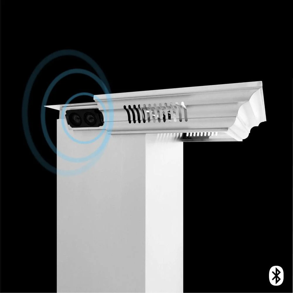 30" ZLINE CrownSound™Ducted Vent Wall Mount Range Hood in Stainless Steel with Built-in Bluetooth Speakers (KECRN-BT-30) - Image 3