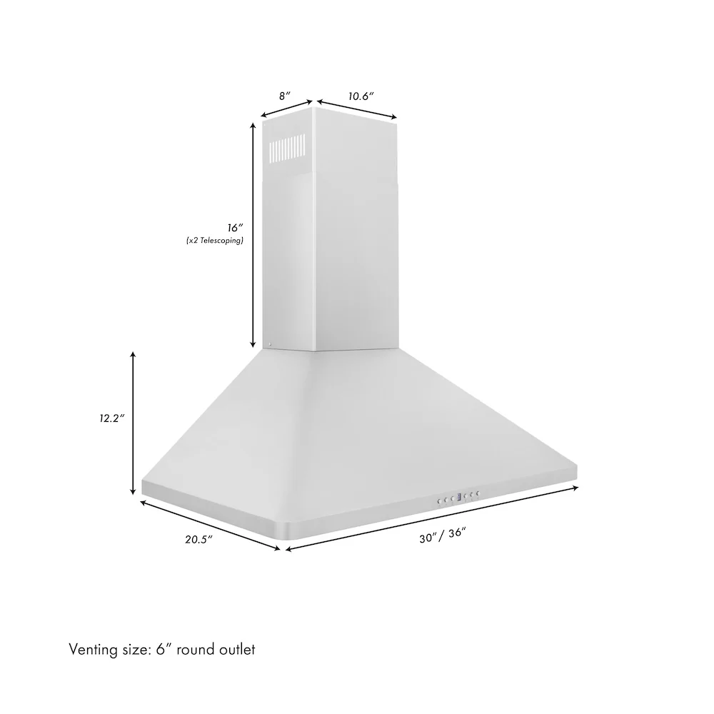 ZLINE 30" Convertible Vent Wall Mount Range Hood in Stainless Steel (KF1-30) - Image 12