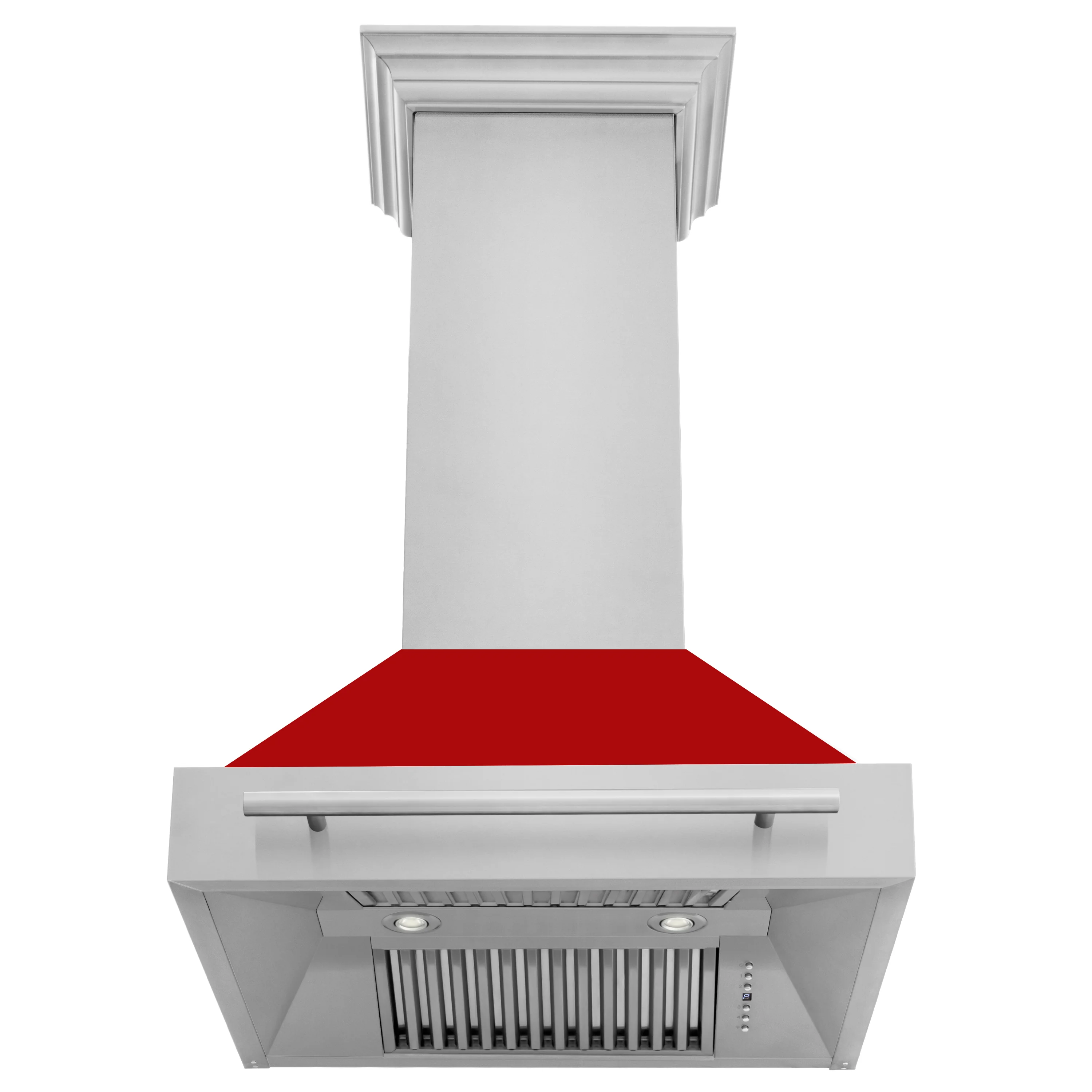 ZLINE 30" Stainless Steel Range Hood with Red Matte Shell and Stainless Steel Handle (8654STX-RM-30) - Image 3