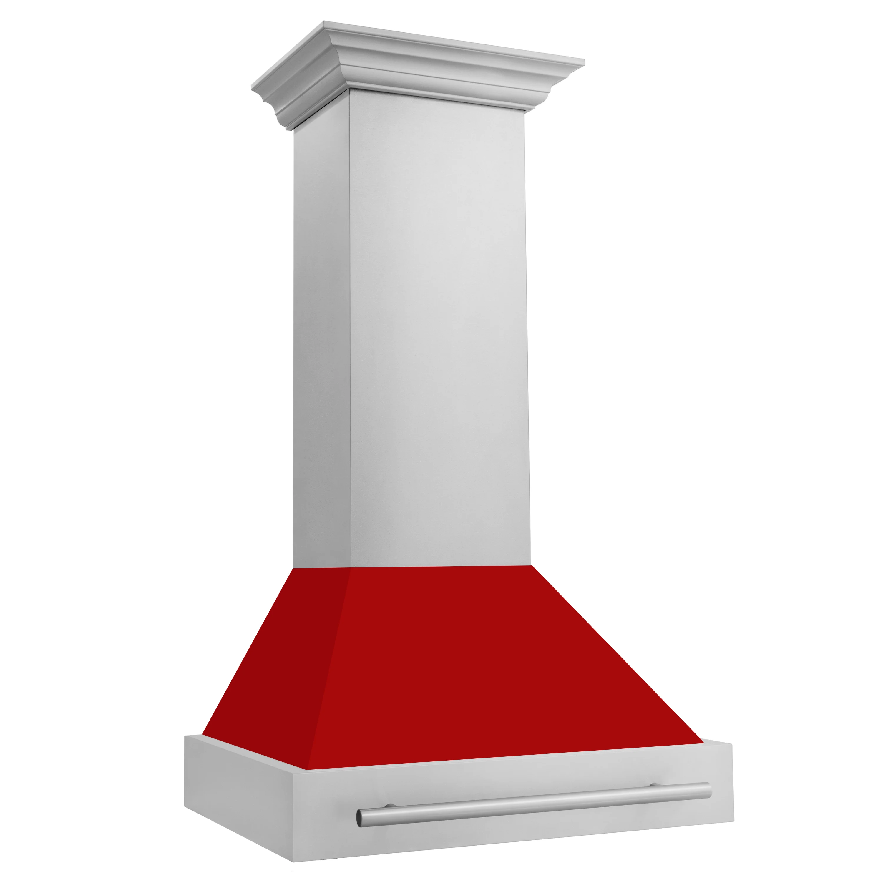 ZLINE 30" Stainless Steel Range Hood with Red Matte Shell and Stainless Steel Handle (8654STX-RM-30) - Image 4