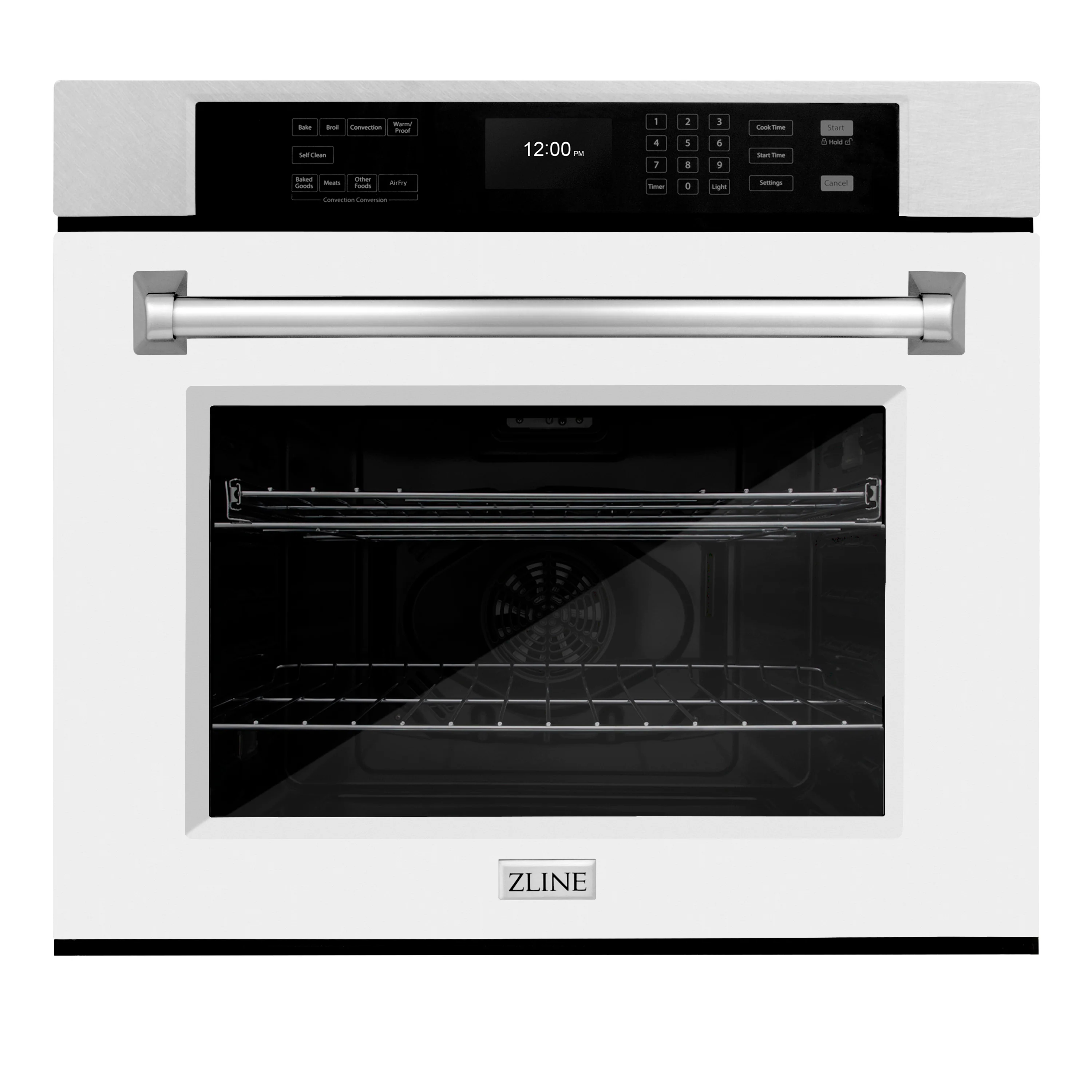 ZLINE 30 in. Professional True Convection Single Wall Oven with Air Fry and Self Clean in Satin Stainless Steel with White Matte Door (WASS-WM-30) - Image 4