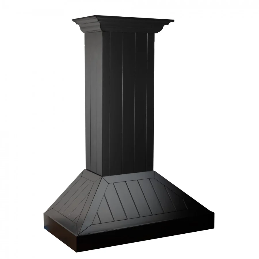 ZLINE 30" Wooden Convertible Vent Wall Mount Range Hood in Black - Includes Motor (KPCC-30) - Image 4